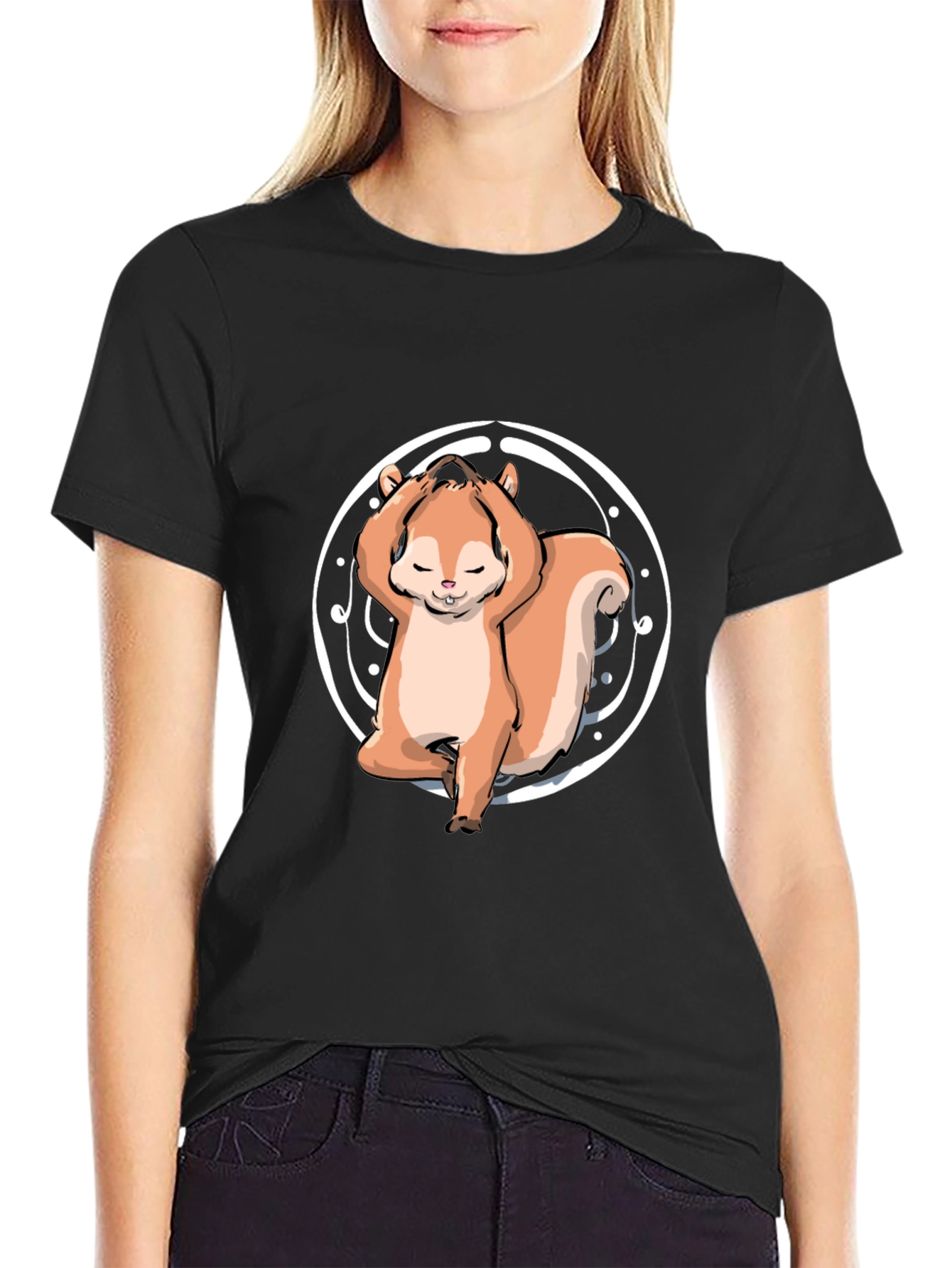 Yoga Squirrel Tee - Zen and Funny