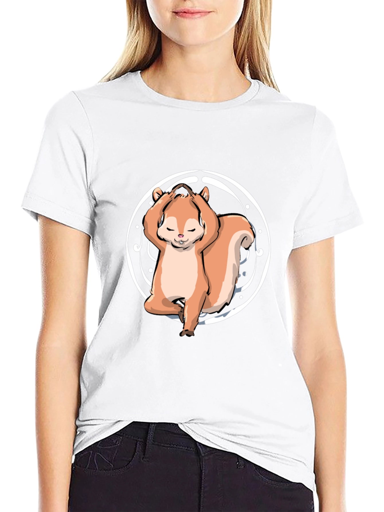 Yoga Squirrel Tee - Zen and Funny