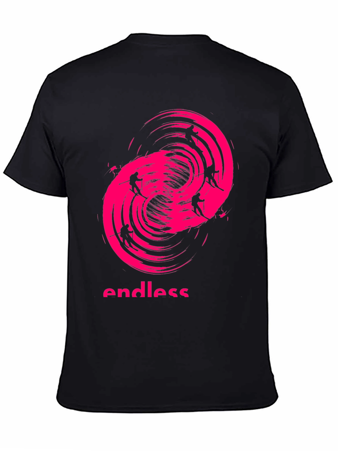 Endless Skiing Graphic Tee - Black Cotton Shirt
