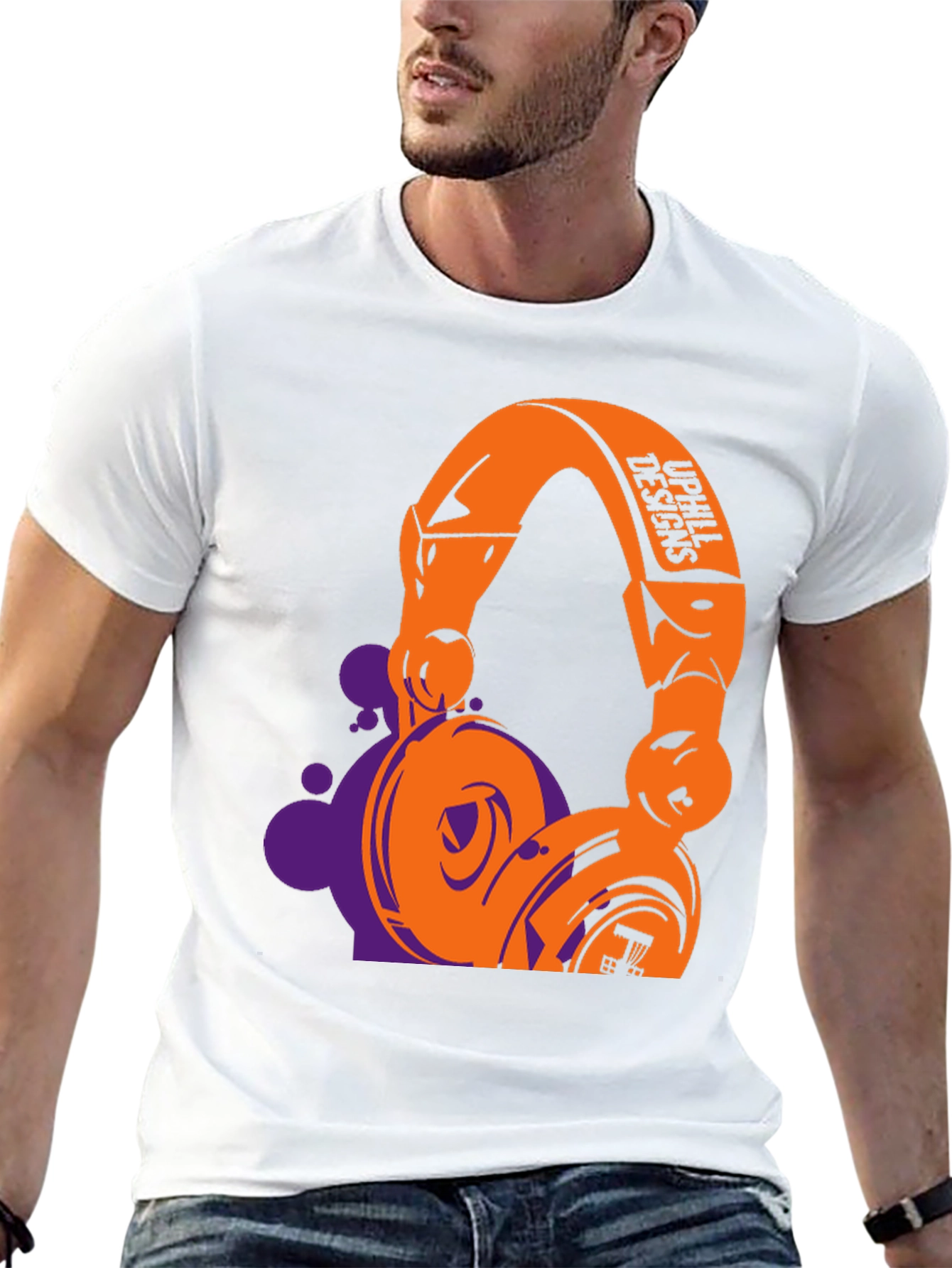Stylish Graphic T-Shirt with Headphone Design
