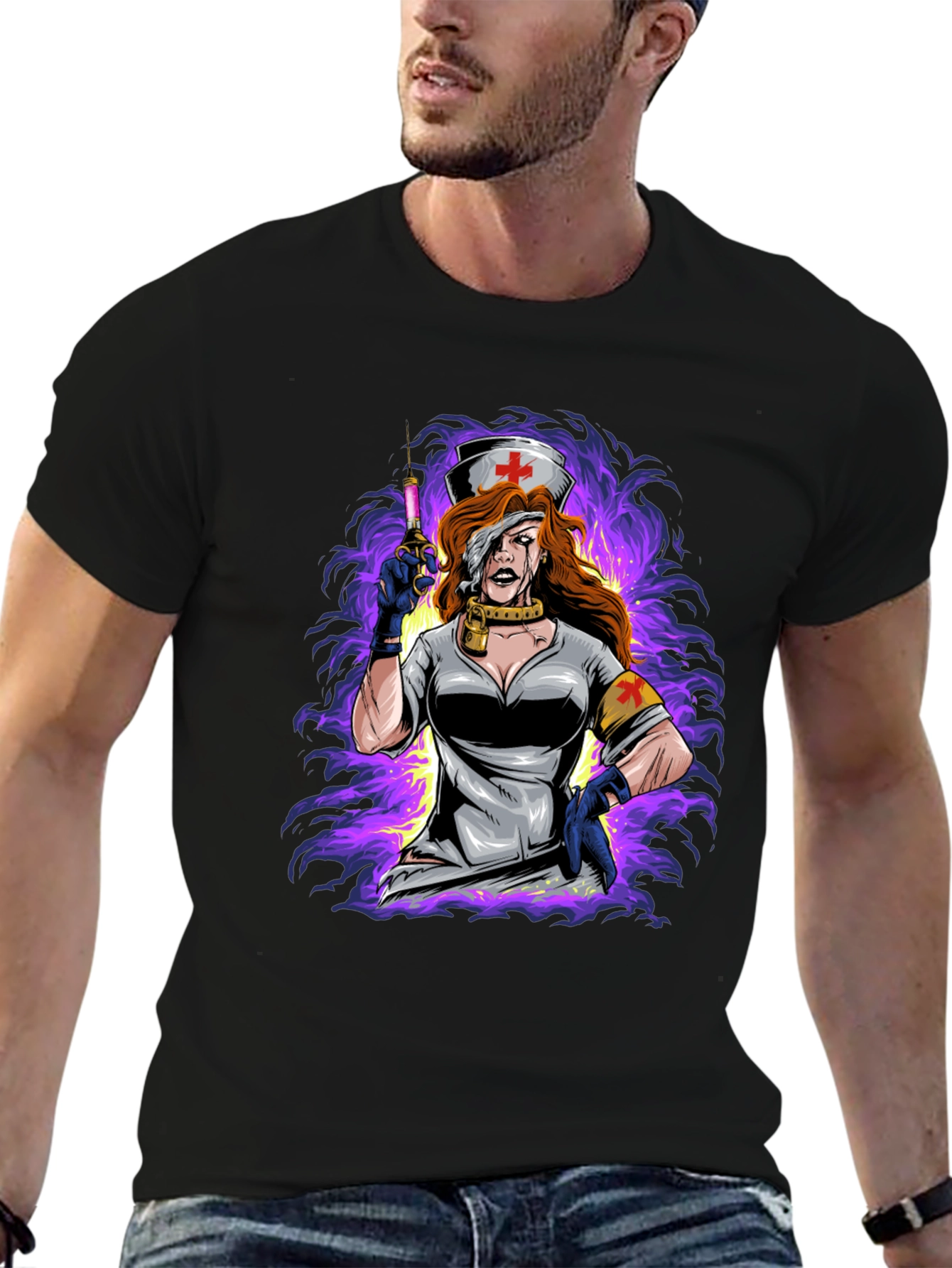 Nurse Graphic Black T-Shirt