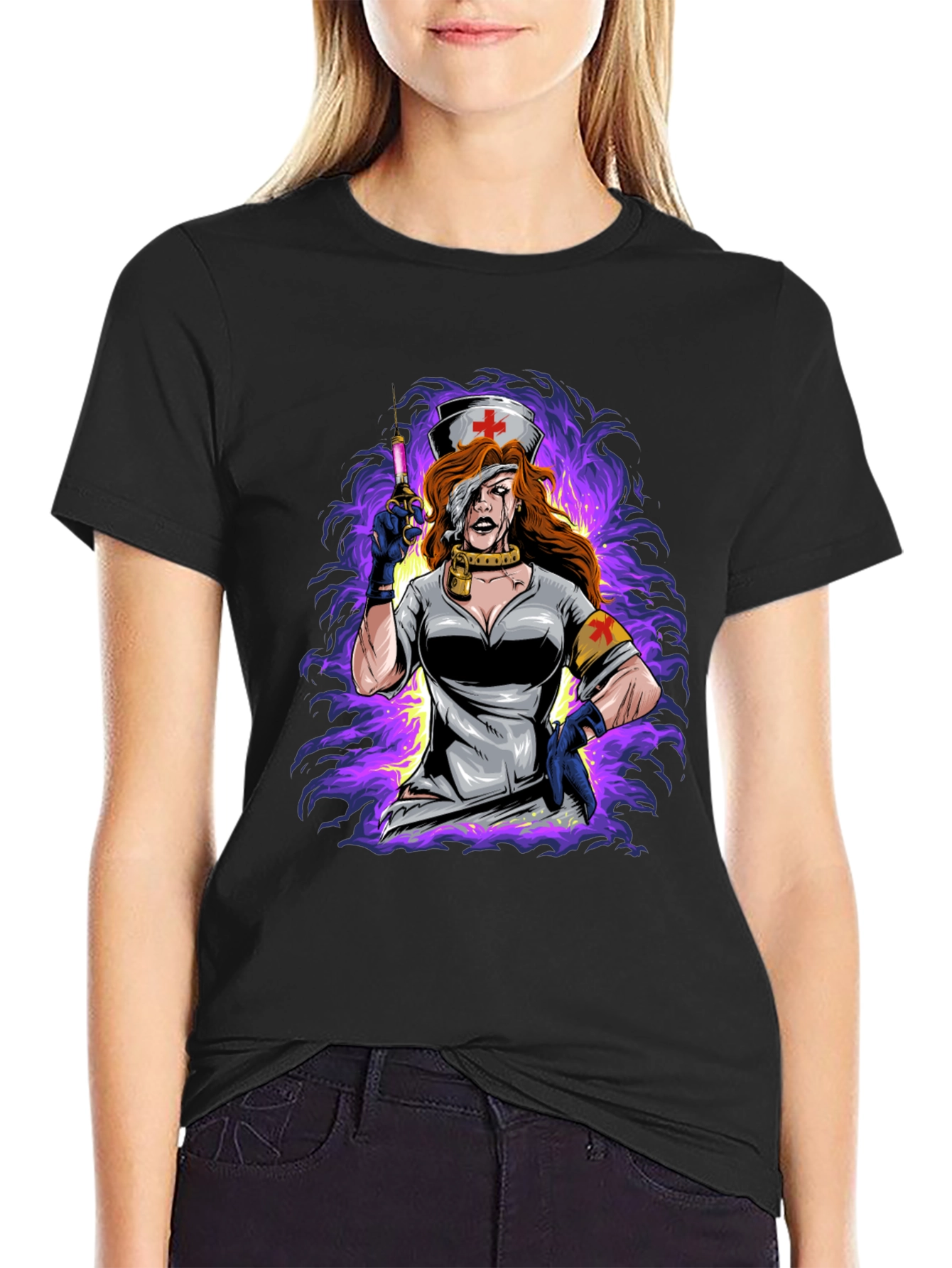 Nurse Graphic Black T-Shirt