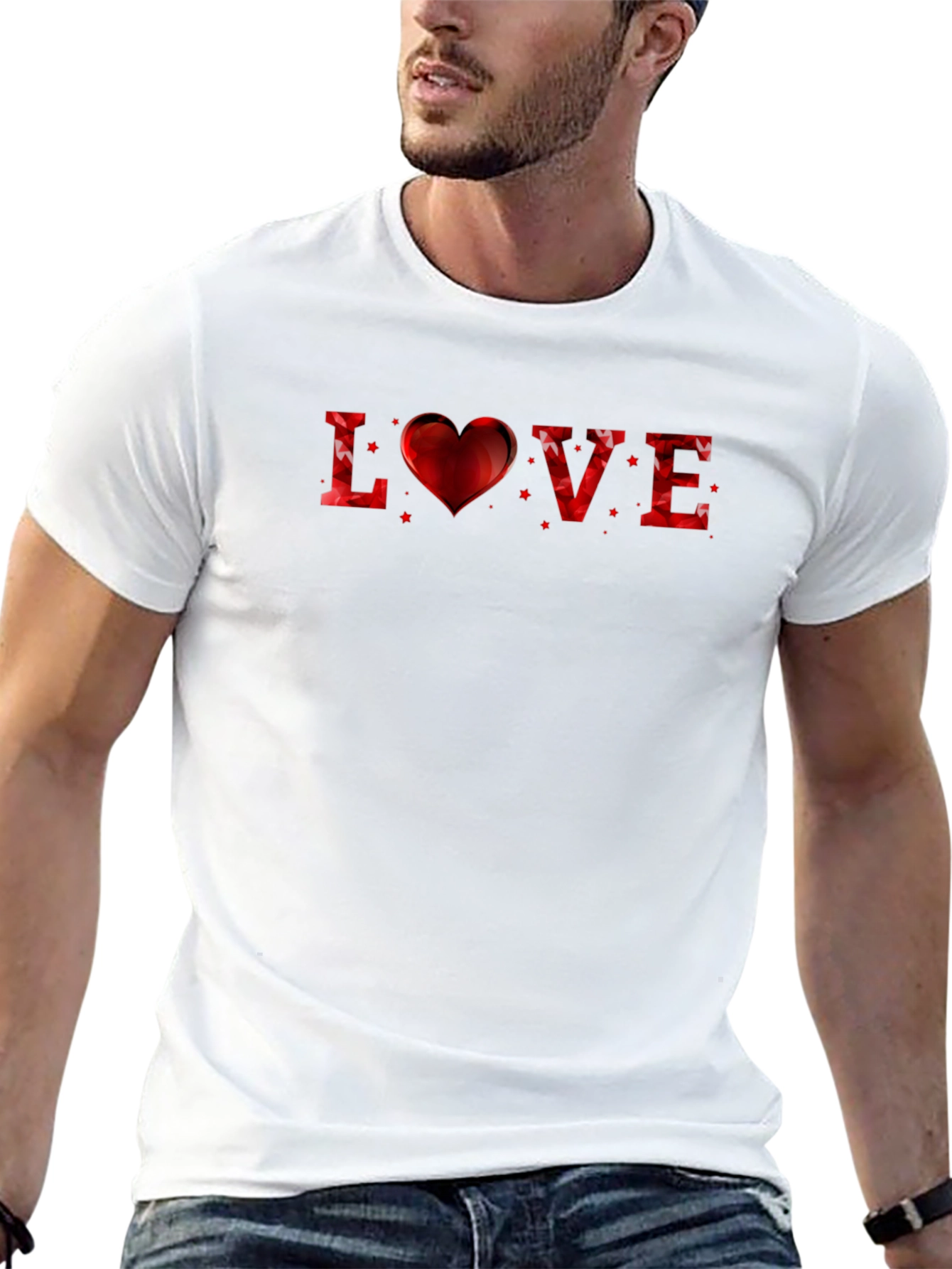Love Heart Valentines Graphic T-Shirt