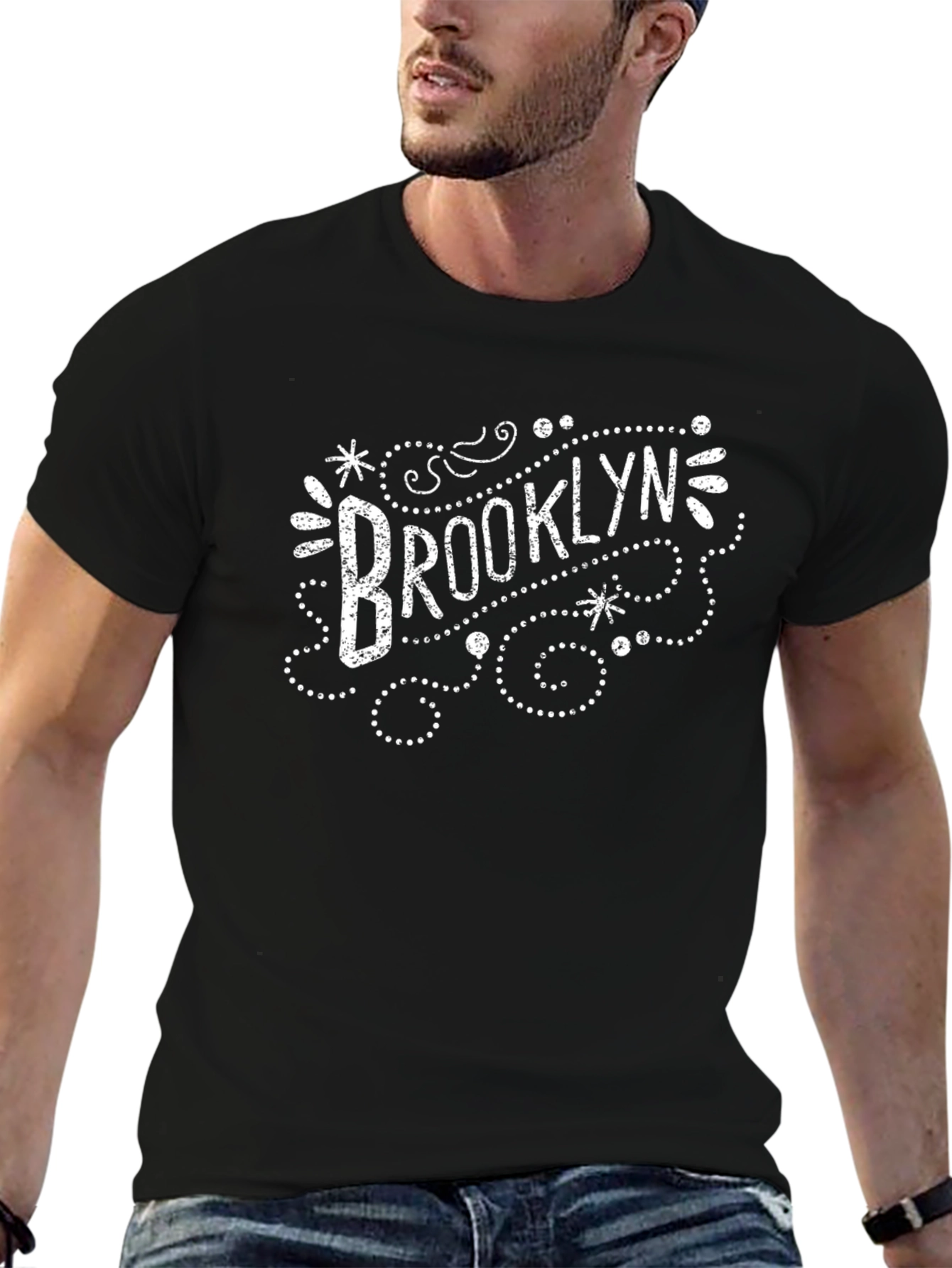 Brooklyn Graphic T-Shirt - Mens Black Crew Neck Tee
