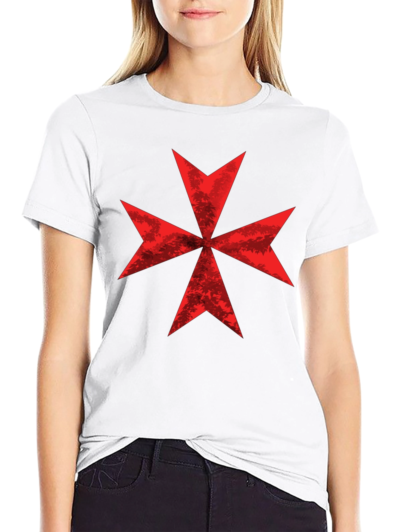 Red Maltese Cross Graphic Tee