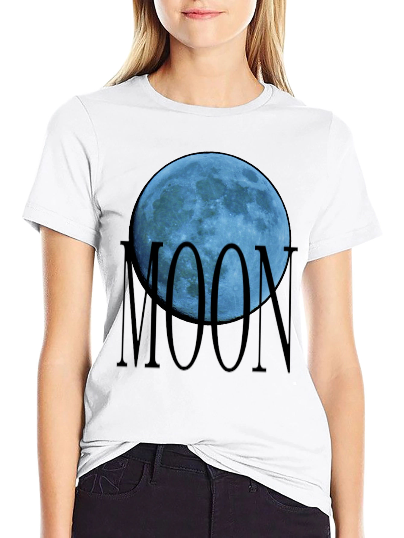 Blue Moon Graphic Black T-Shirt