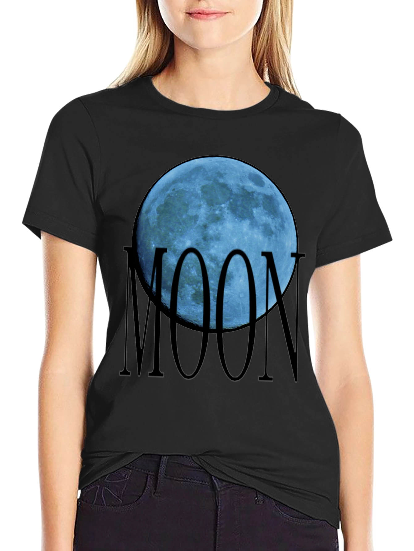 Blue Moon Graphic Black T-Shirt