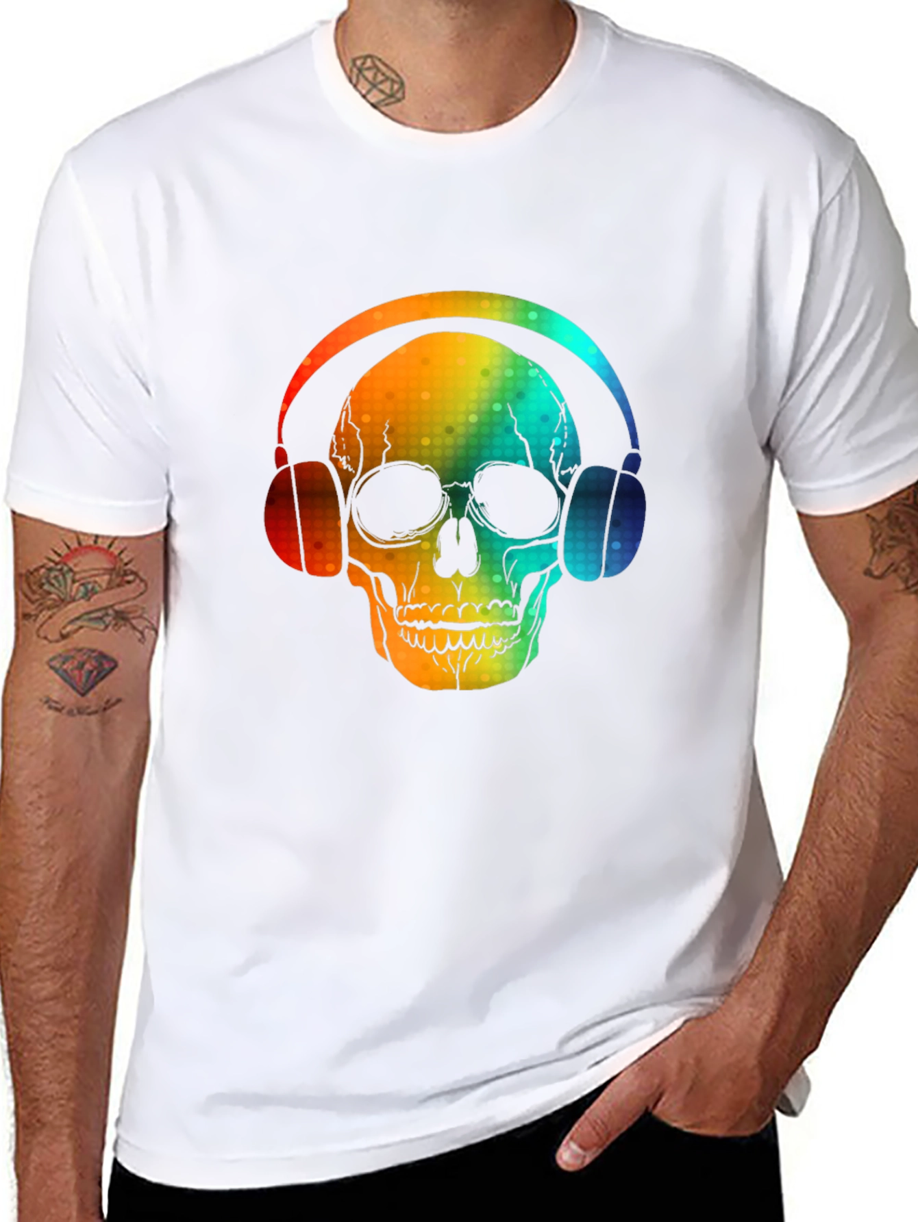 Skull Headphones Graphic Tee - Bold Design