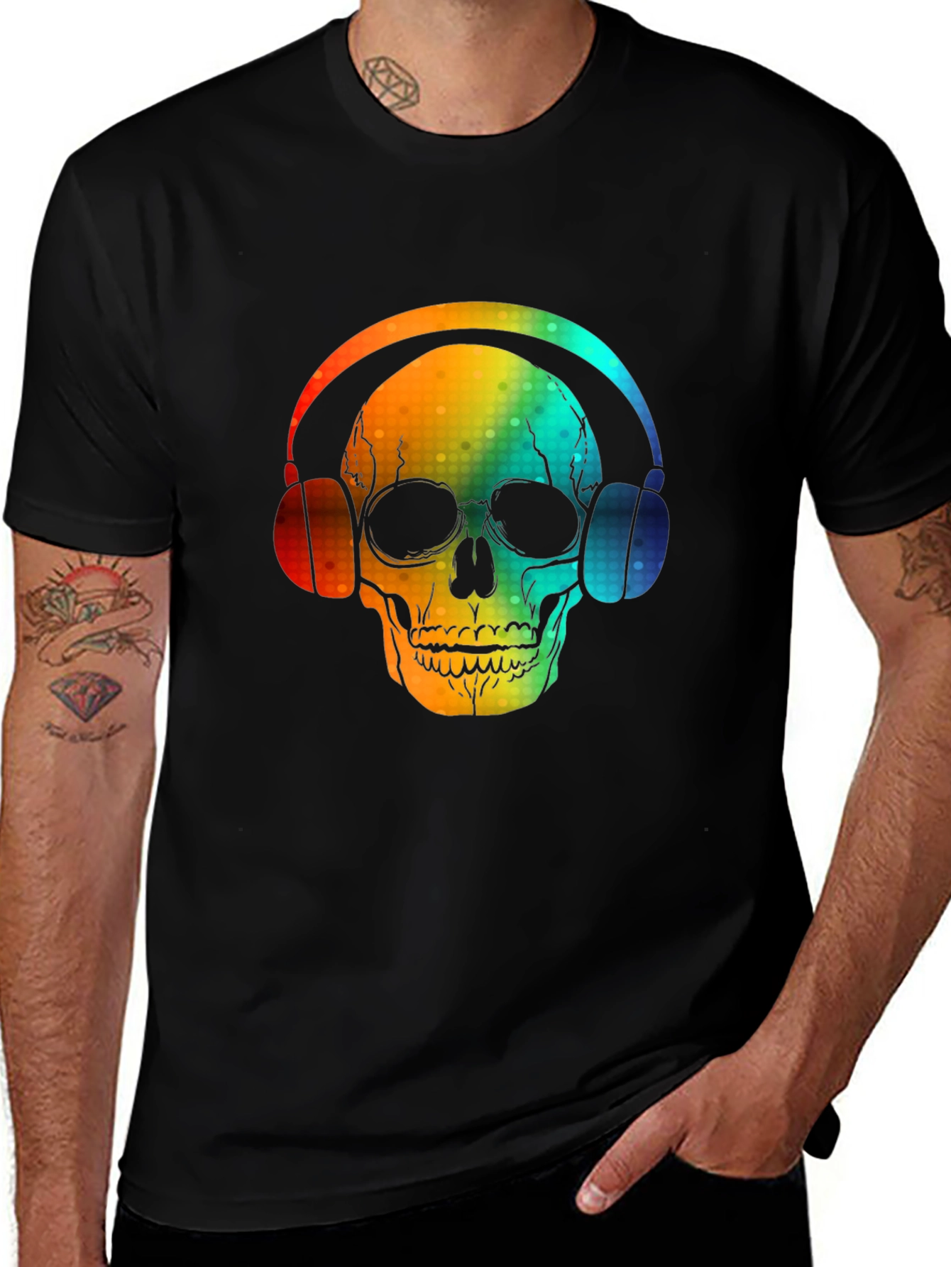 Skull Headphones Graphic Tee - Bold Design