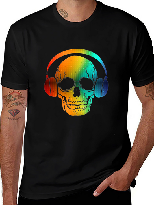 Skull Headphones Graphic Tee - Bold Design