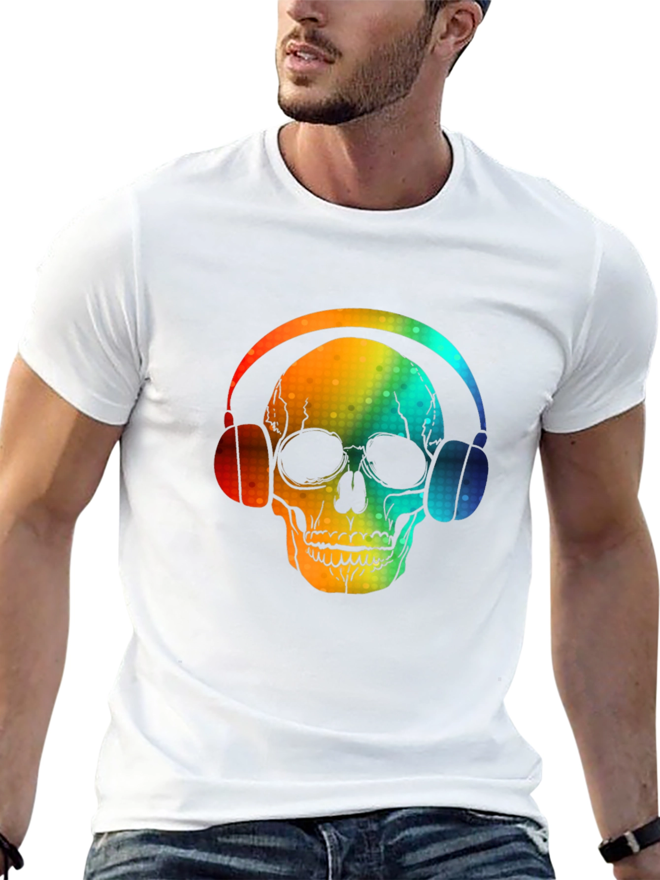 Skull Headphones Graphic Tee - Bold Design