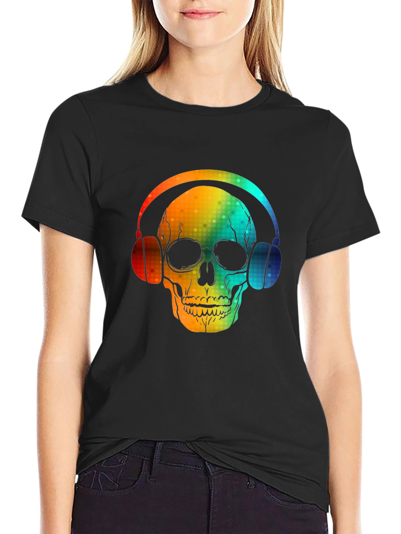 Skull Headphones Graphic Tee - Bold Design