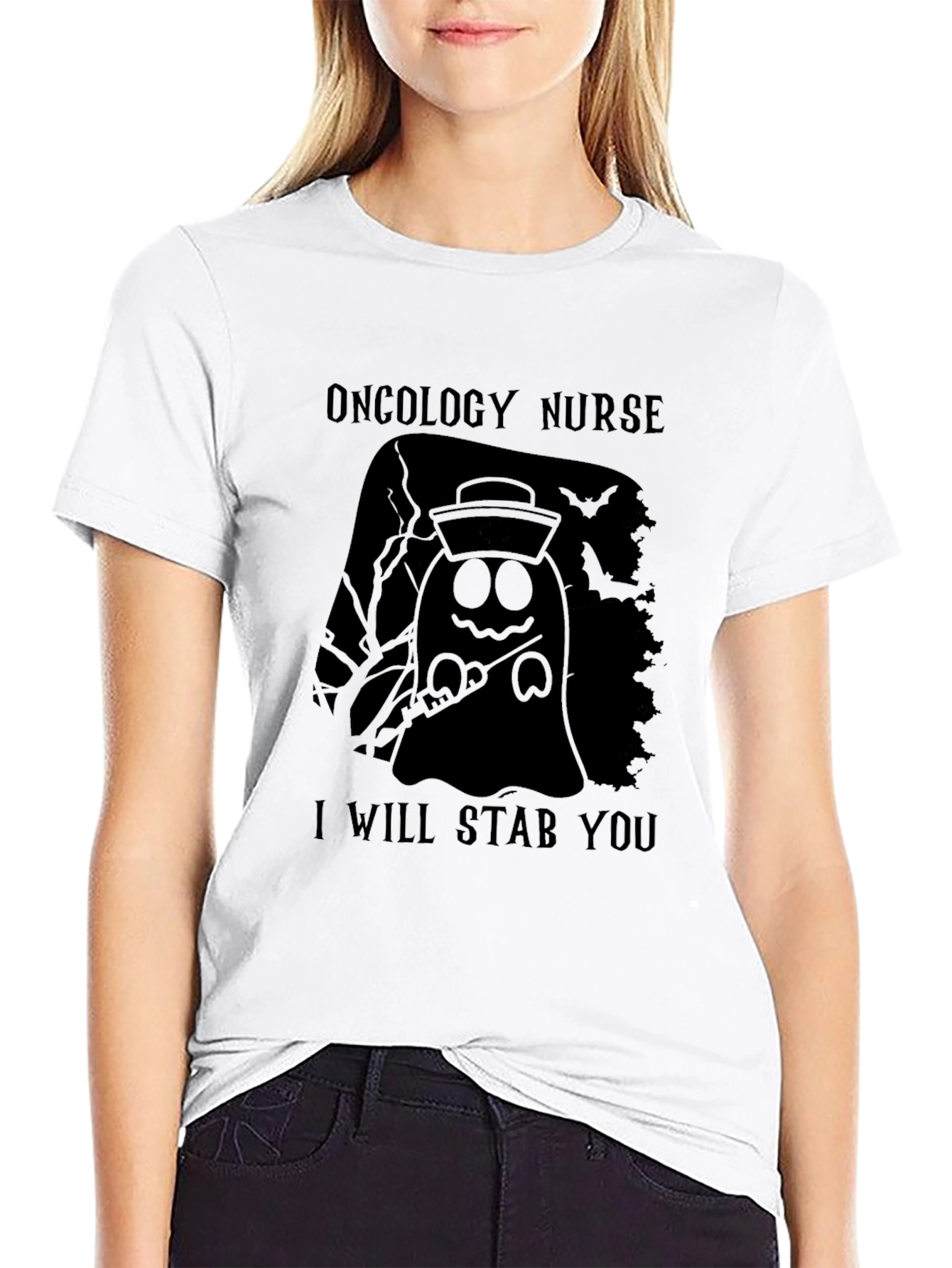 Oncology Nurse Halloween Ghost T-Shirt