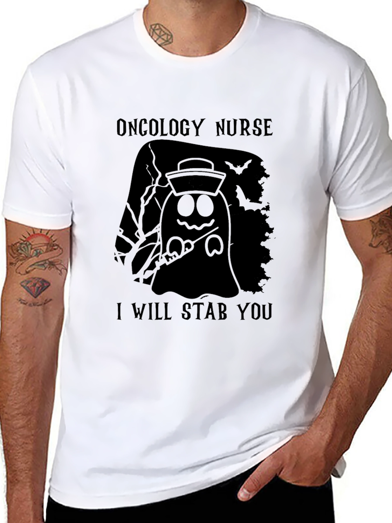 Oncology Nurse Halloween Ghost T-Shirt