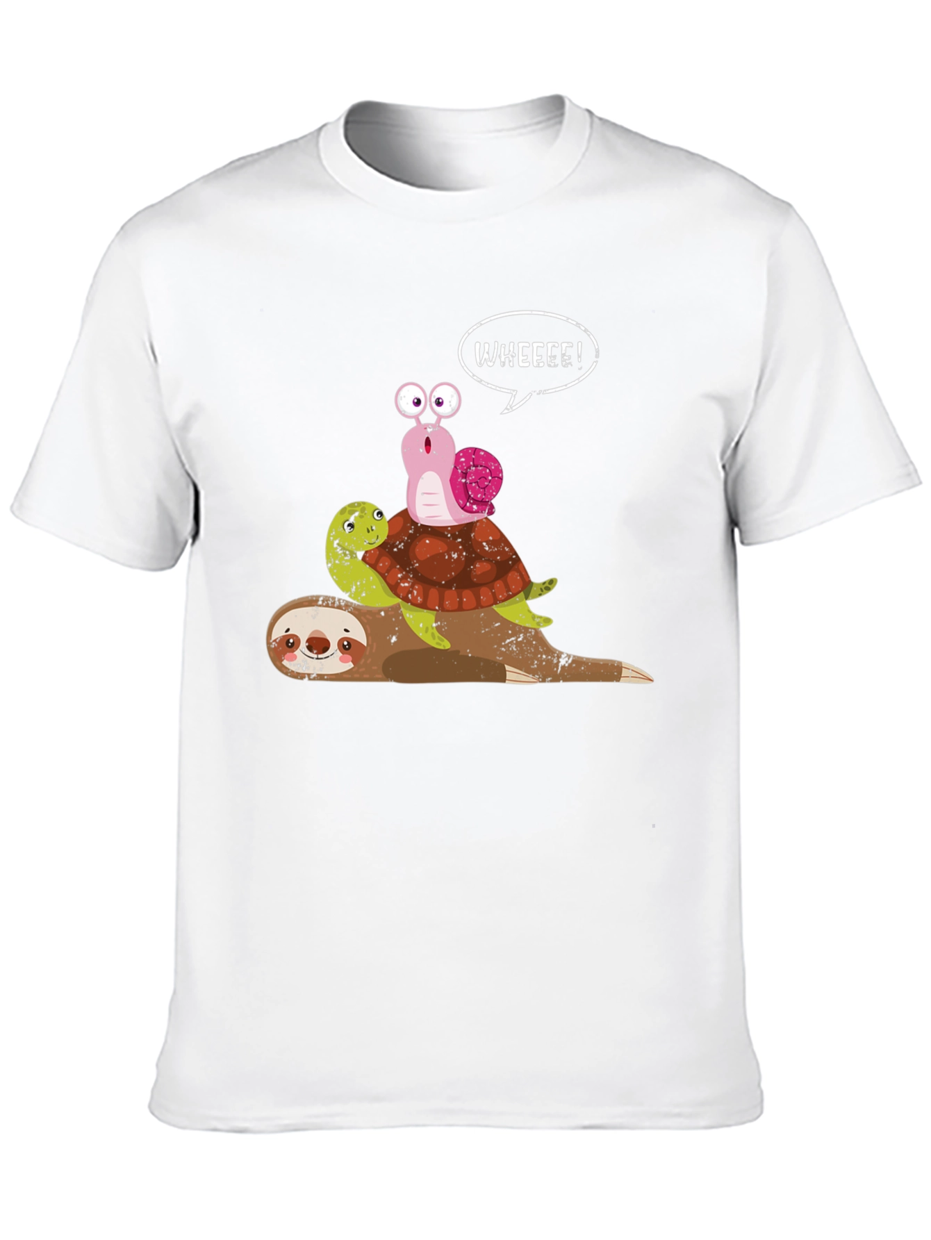 Sloth Turtle Snail Wheee Funny Graphic Tee