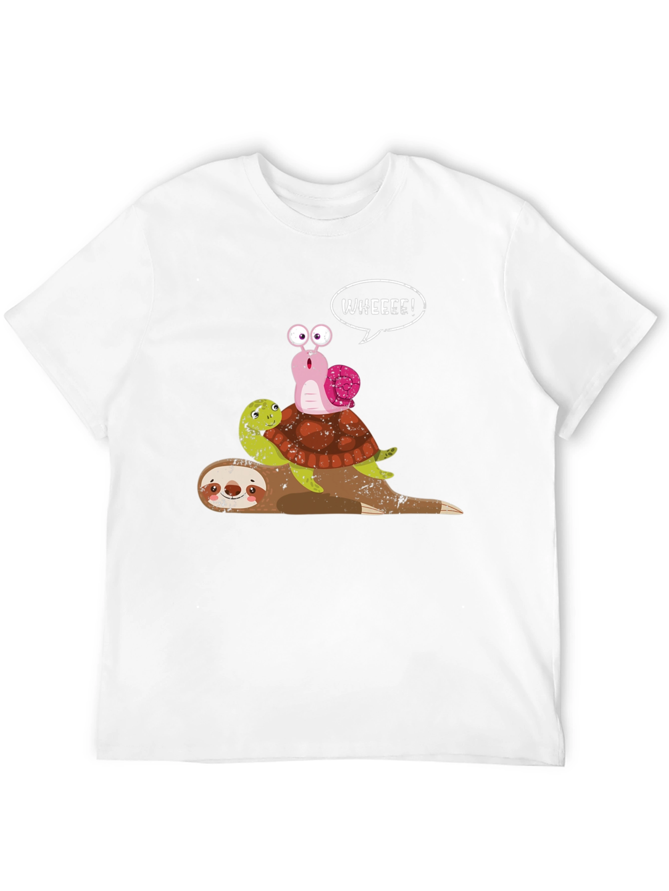 Sloth Turtle Snail Wheee Funny Graphic Tee