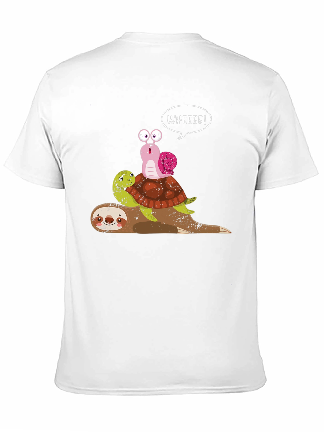 Sloth Turtle Snail Wheee Funny Graphic Tee