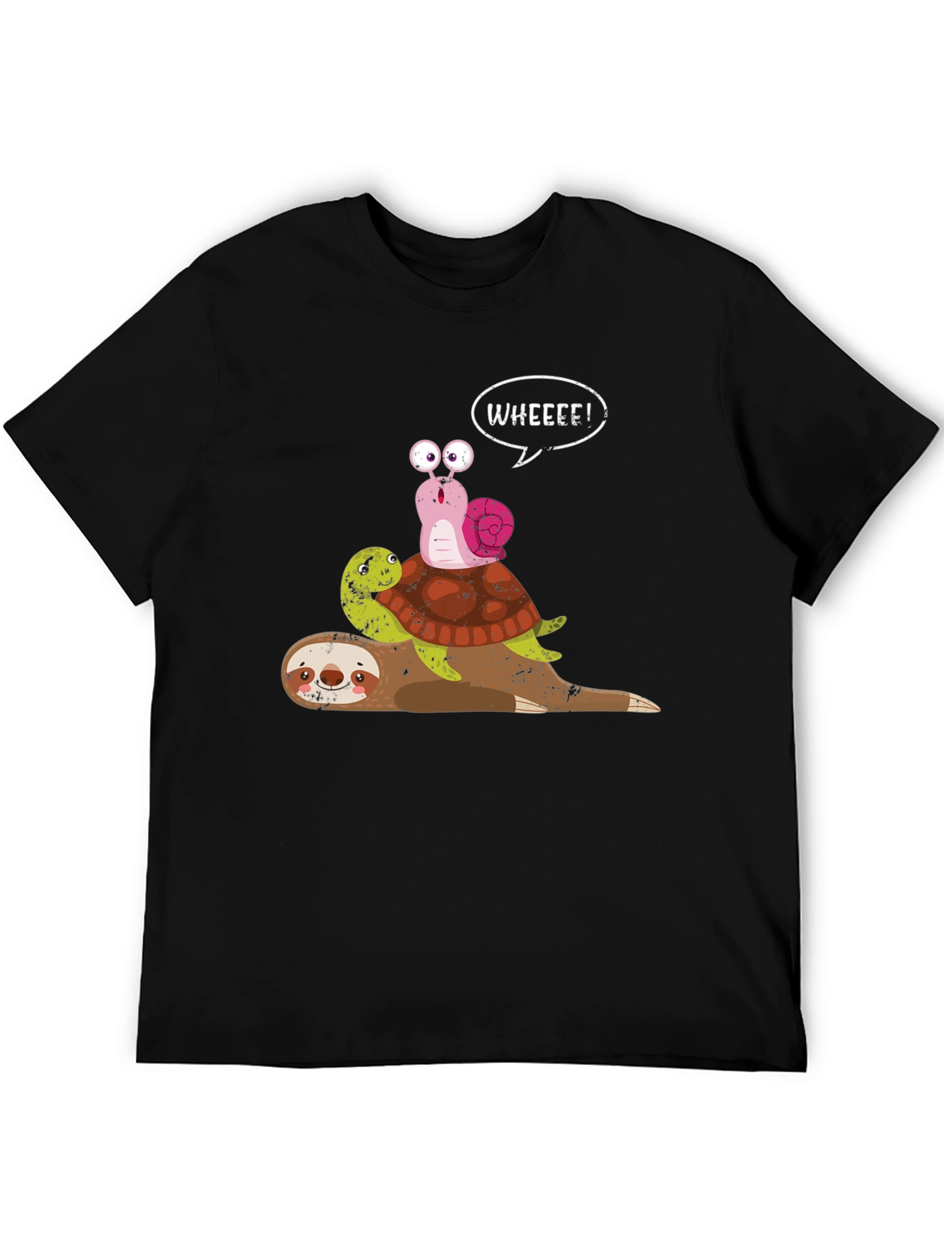 Sloth Turtle Snail Wheee Funny Graphic Tee