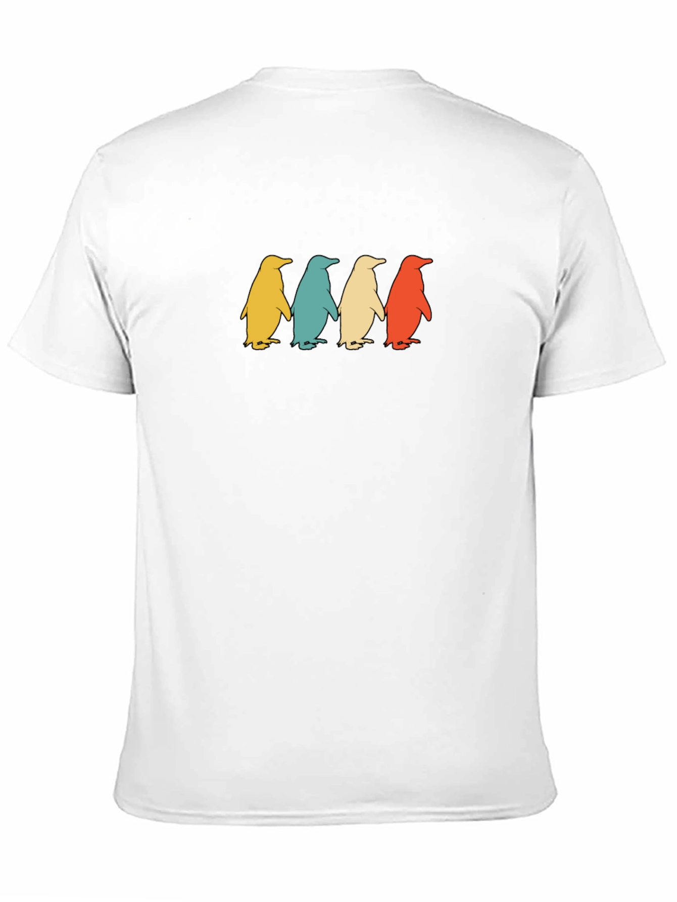 Retro Penguin Parade Graphic Tee - Black