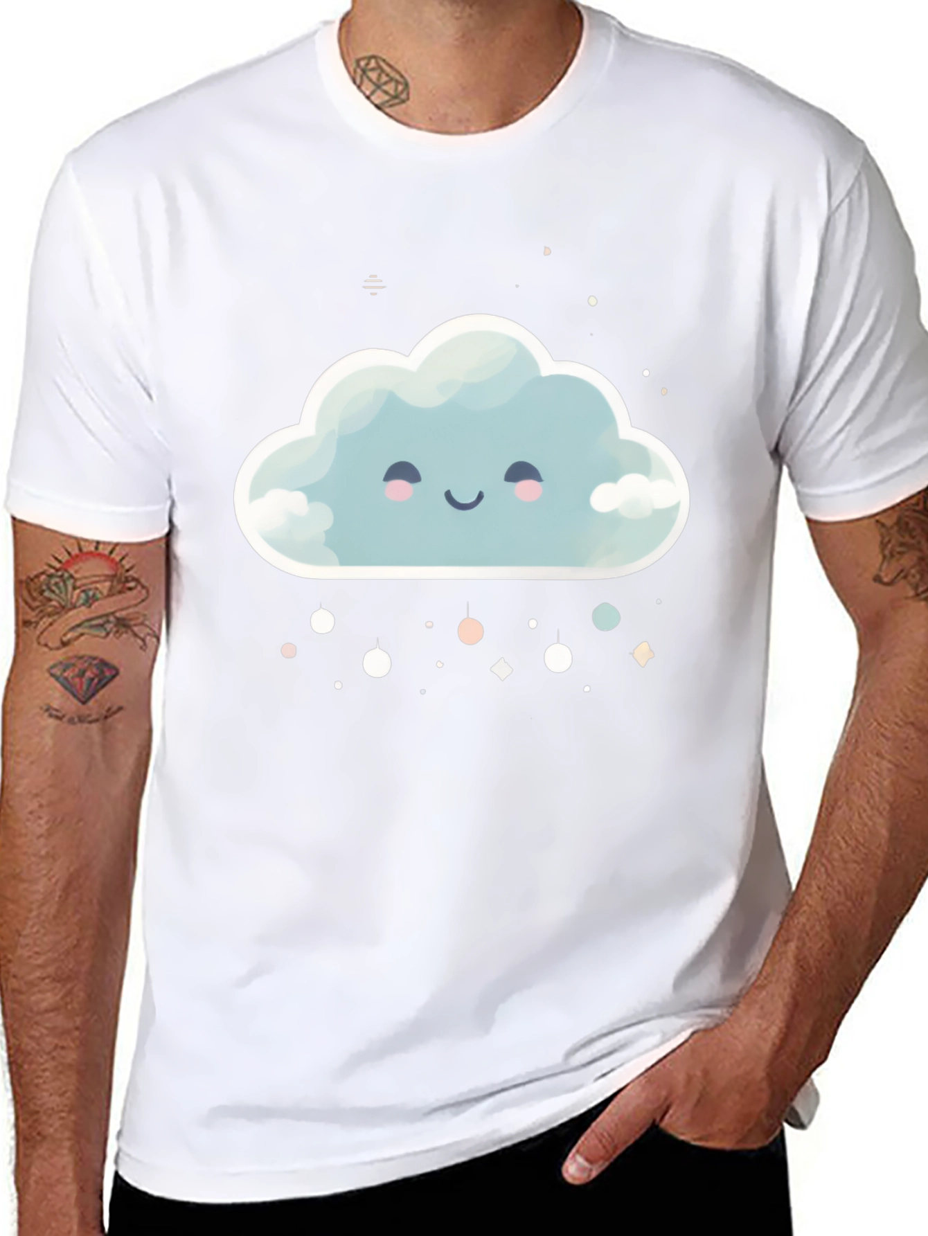 Cute Cloud Graphic Tee - Unisex Black T-Shirt