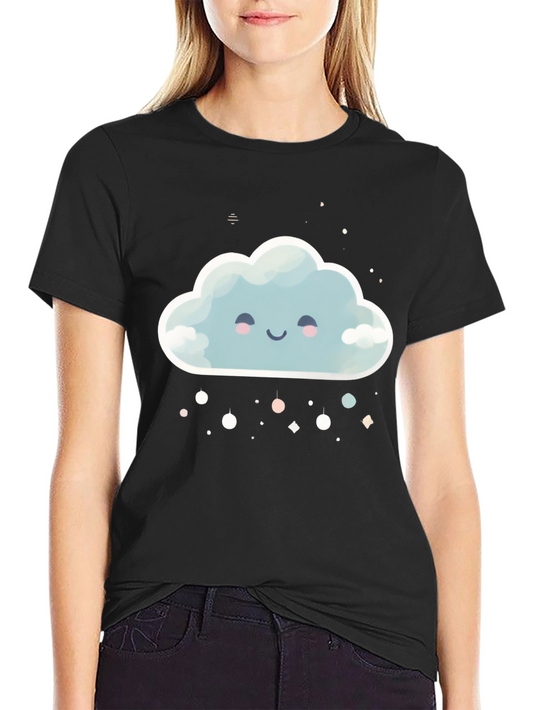 Cute Cloud Graphic Tee - Unisex Black T-Shirt