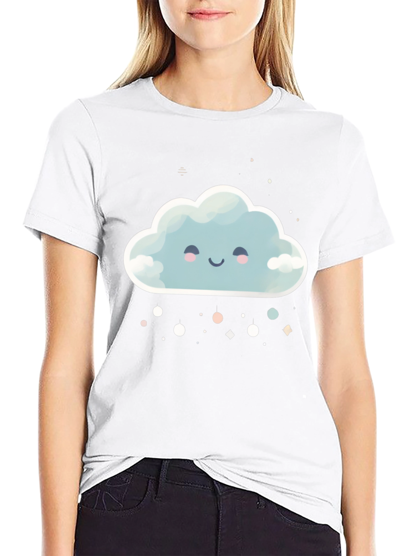 Cute Cloud Graphic Tee - Unisex Black T-Shirt