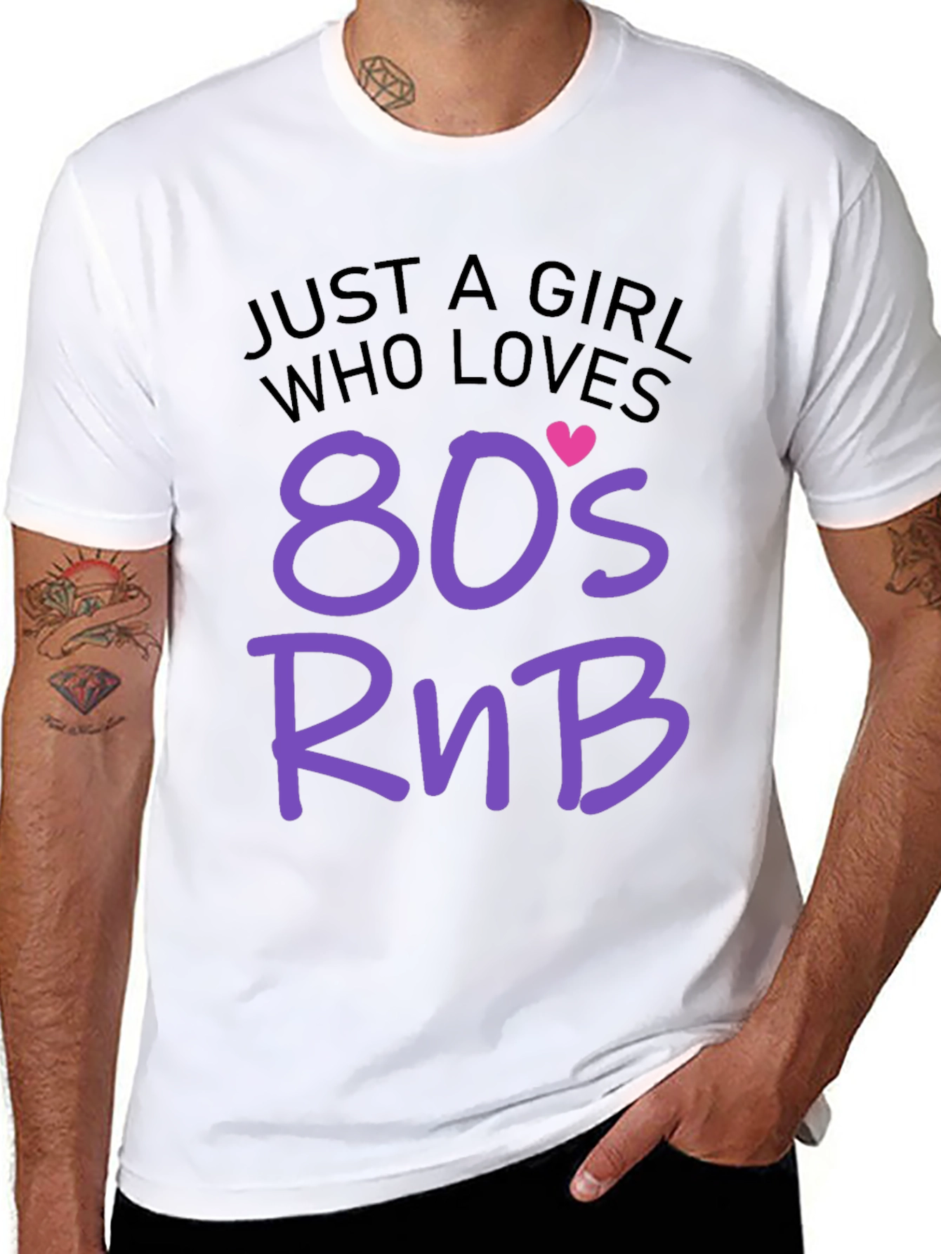 Just A Girl Who Loves 80s RnB Black T-Shirt