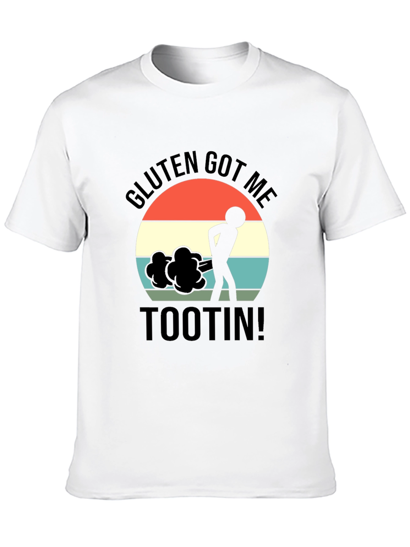 Gluten Got Me Tootin Black Graphic T-Shirt