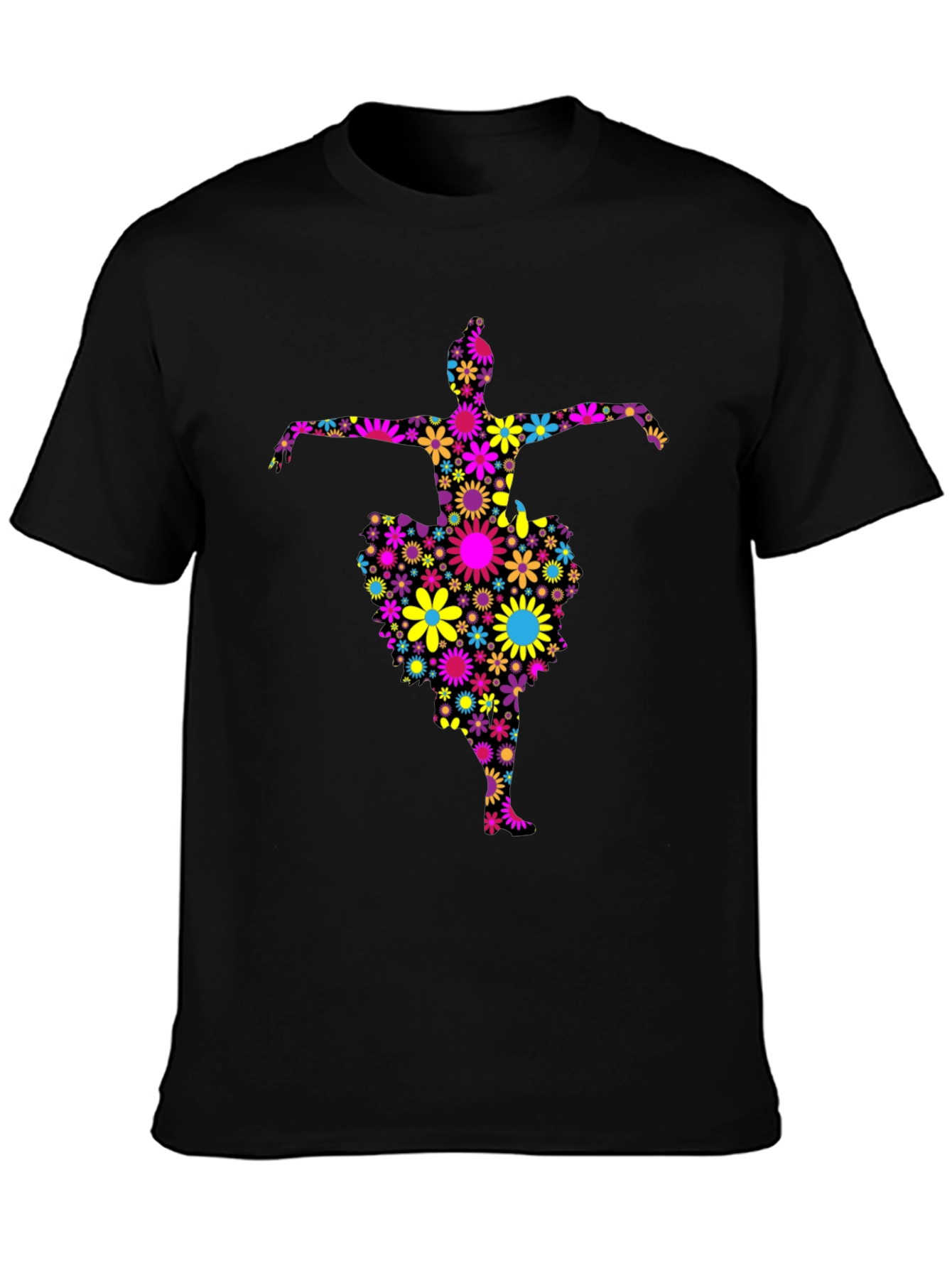 Floral Dancer Black T-Shirt