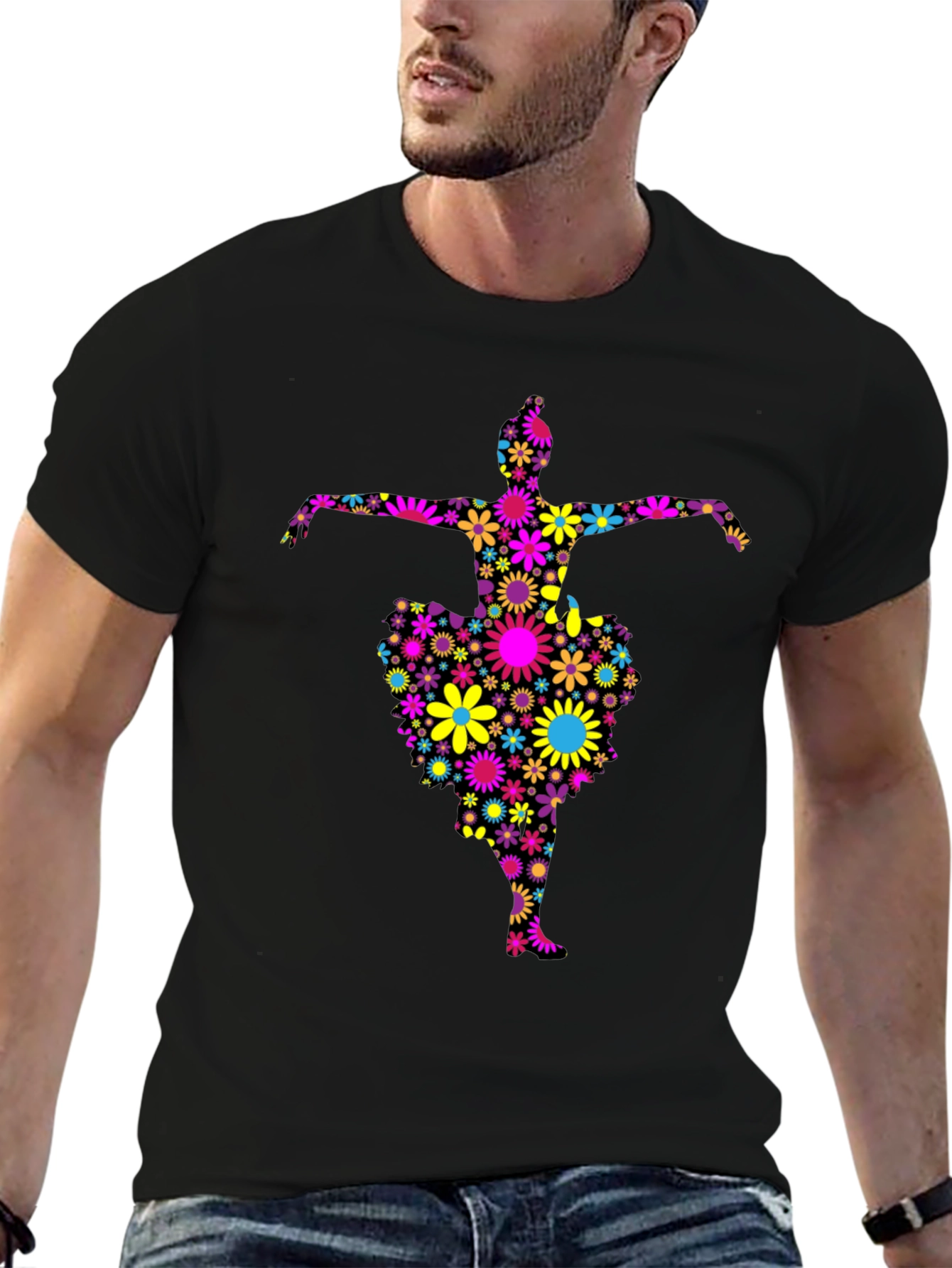 Floral Dancer Black T-Shirt