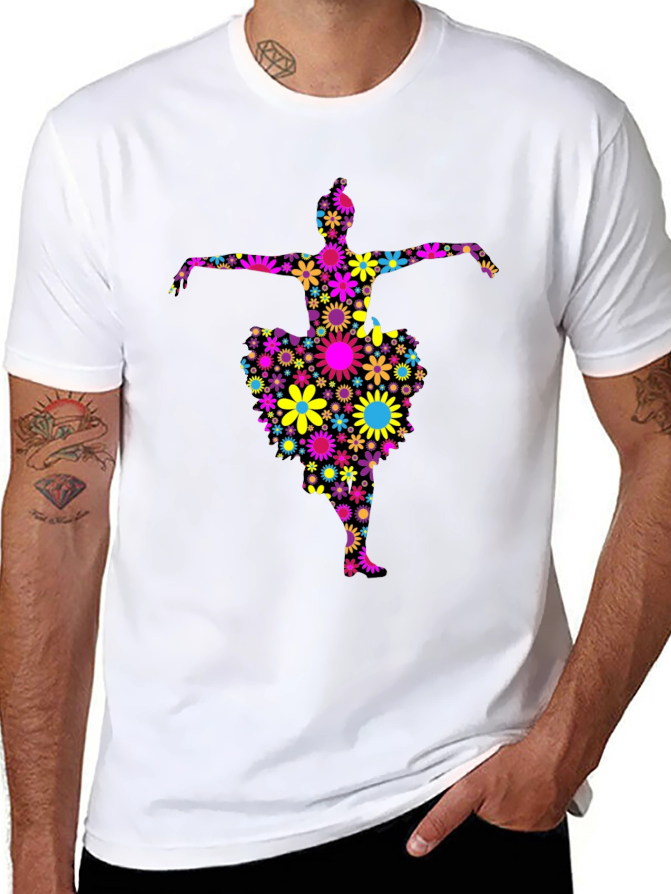 Floral Dancer Black T-Shirt