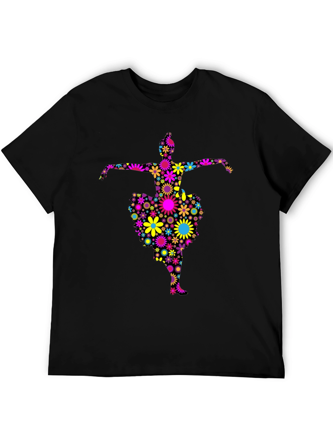 Floral Dancer Black T-Shirt