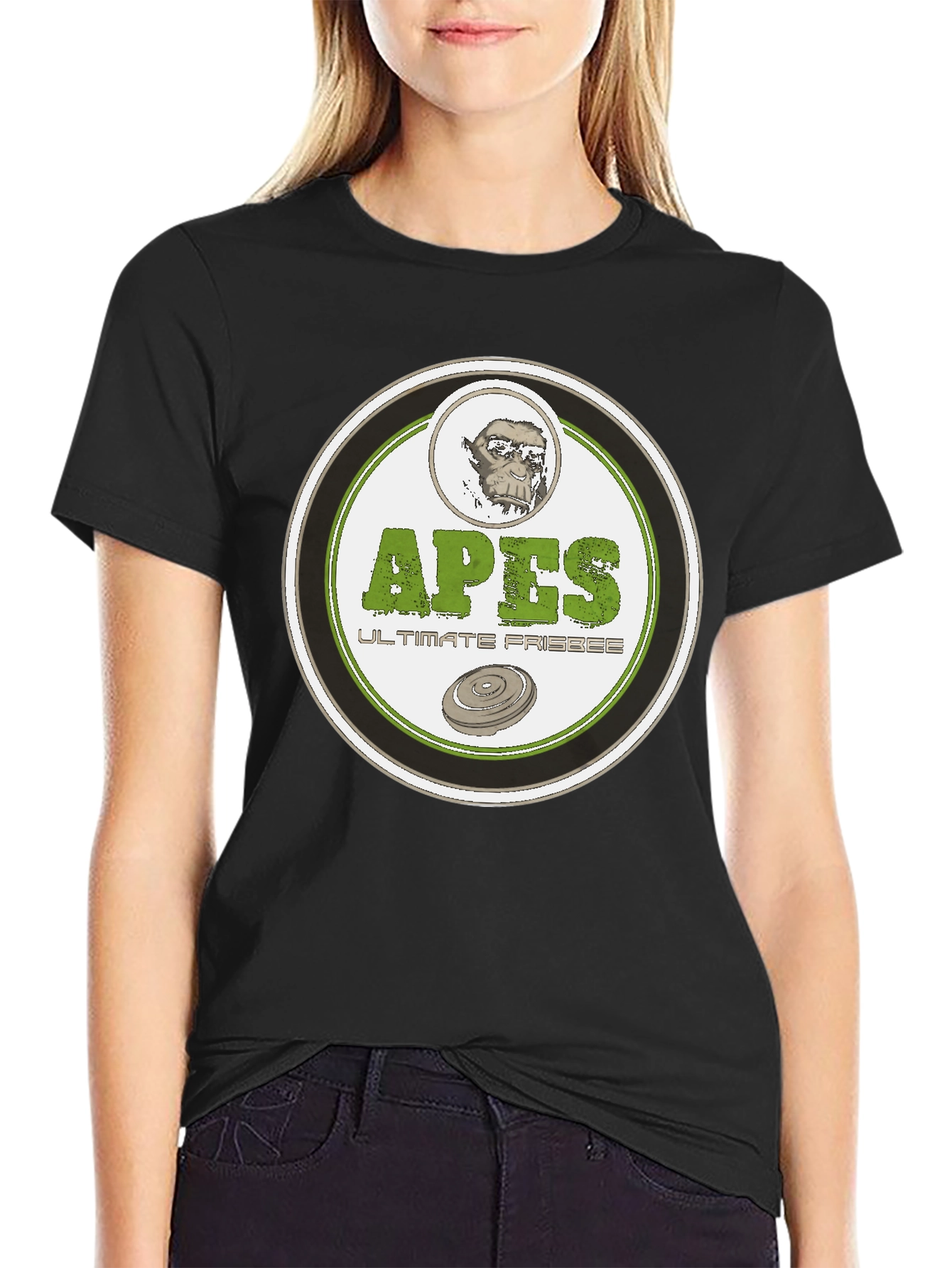 Apes Ultimate Frisbee Black T-Shirt