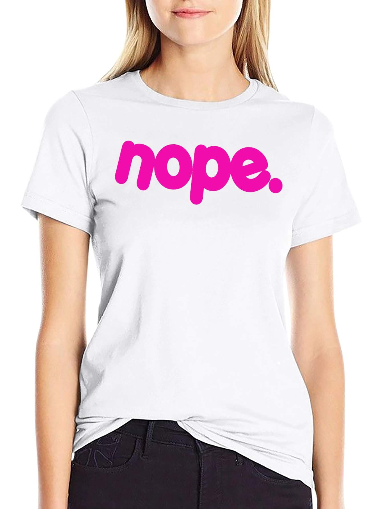 Nope Graphic Tee - Casual Black T-Shirt