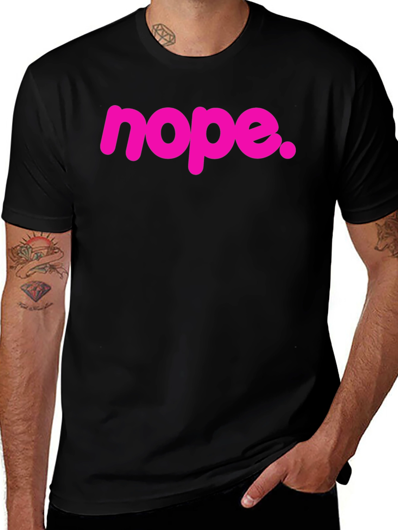 Nope Graphic Tee - Casual Black T-Shirt