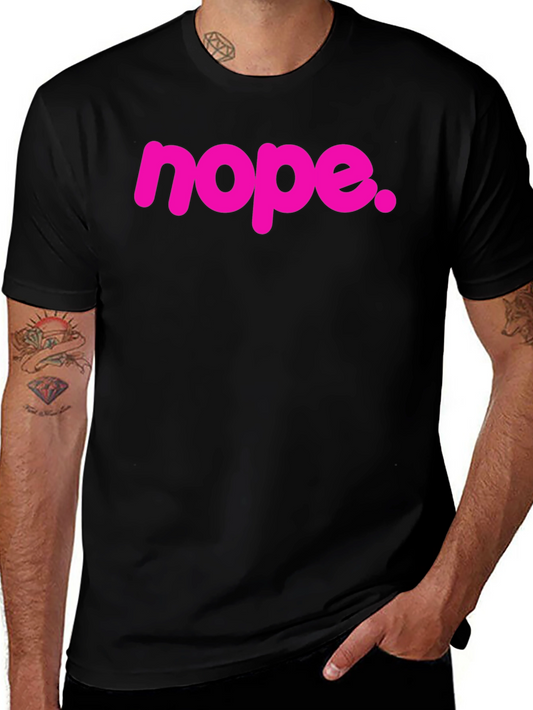 Nope Graphic Tee - Casual Black T-Shirt