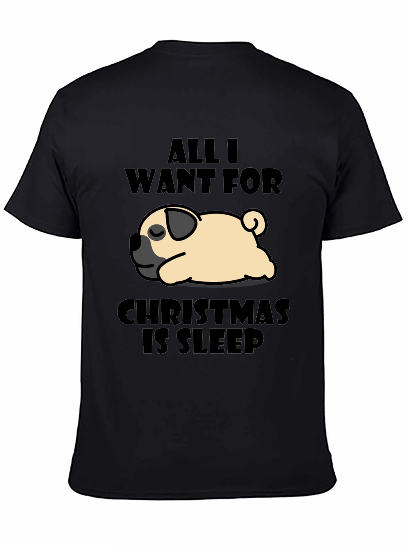 Sleepy Pug Christmas T-Shirt