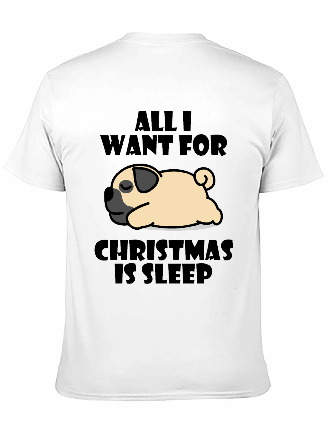 Sleepy Pug Christmas T-Shirt