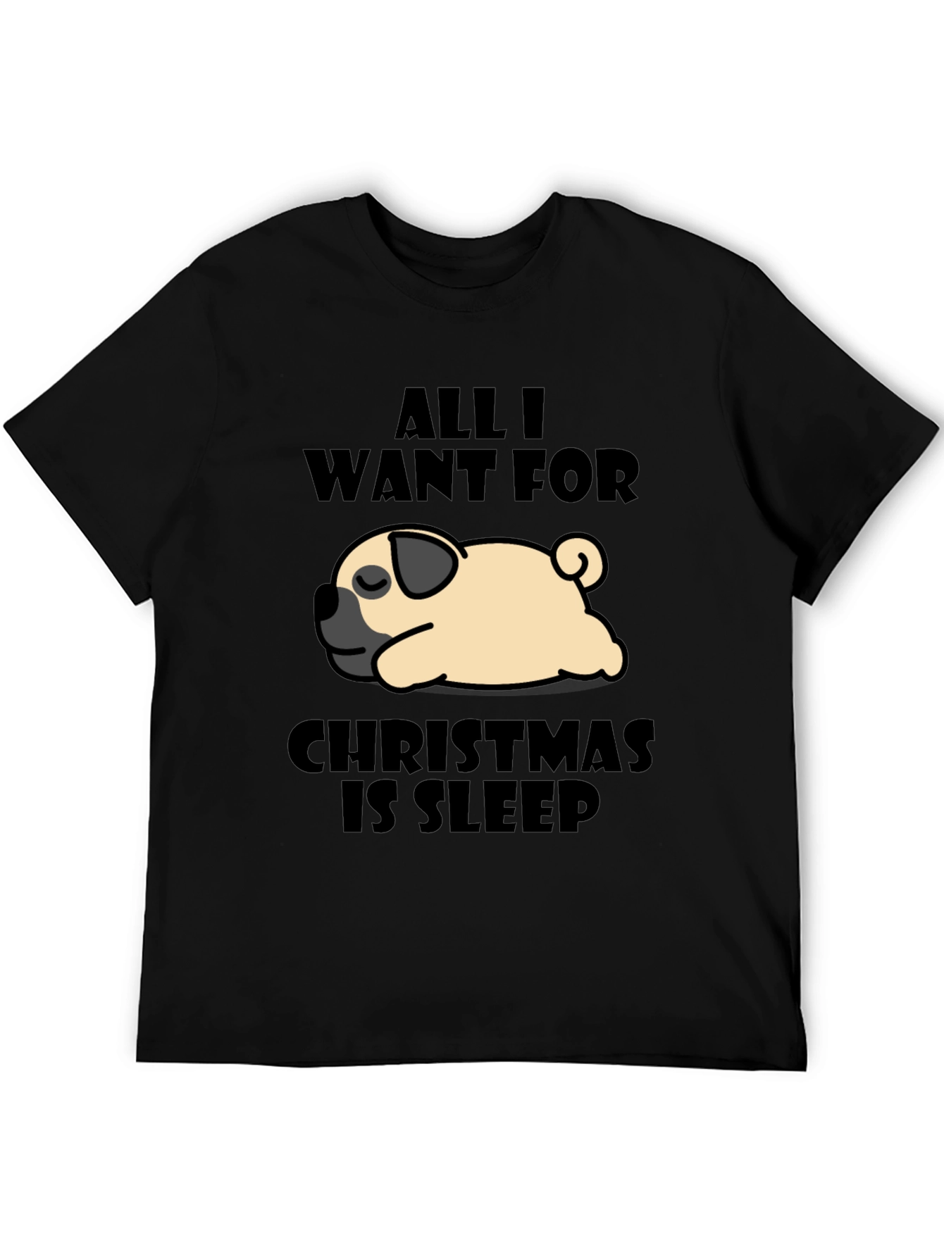 Sleepy Pug Christmas T-Shirt