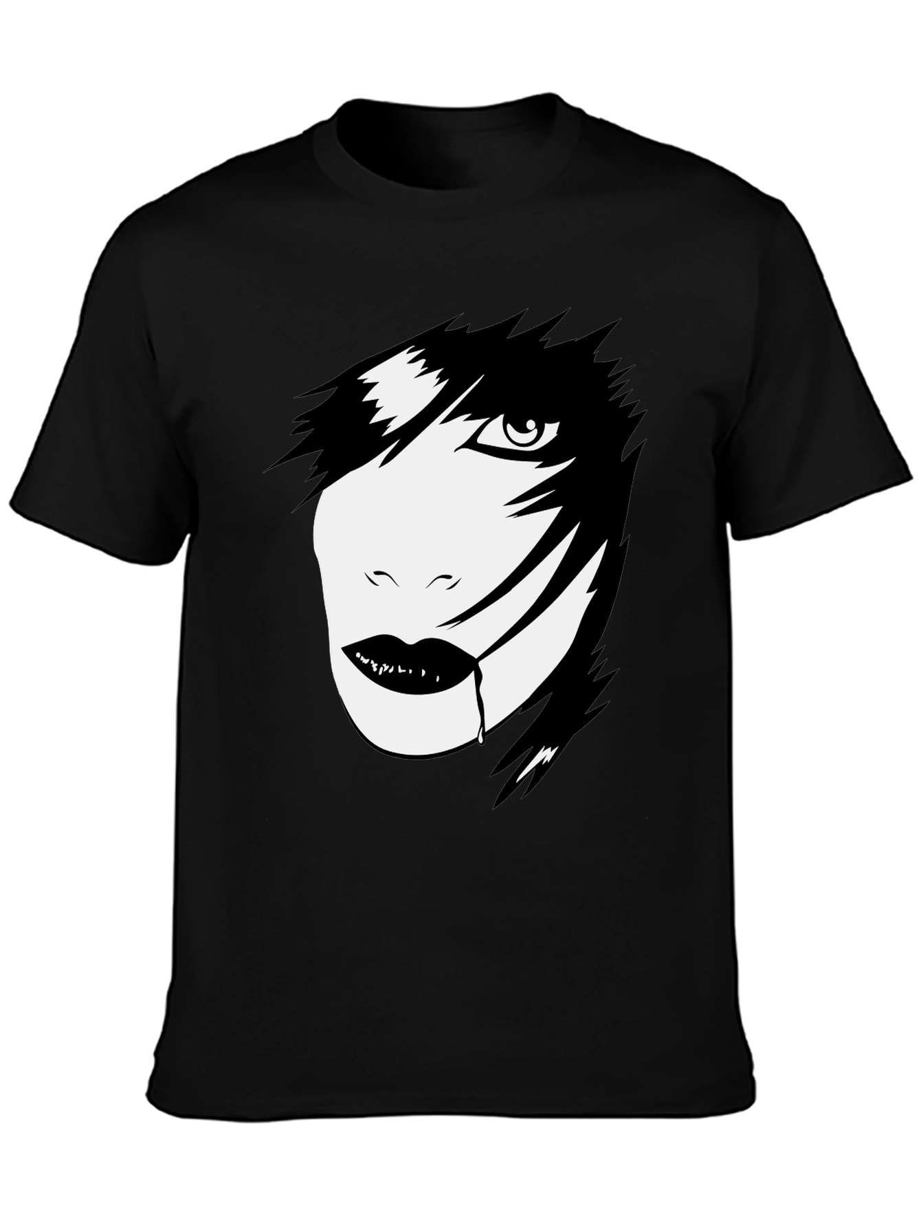 Emo Portrait Graphic Tee - Dark Style