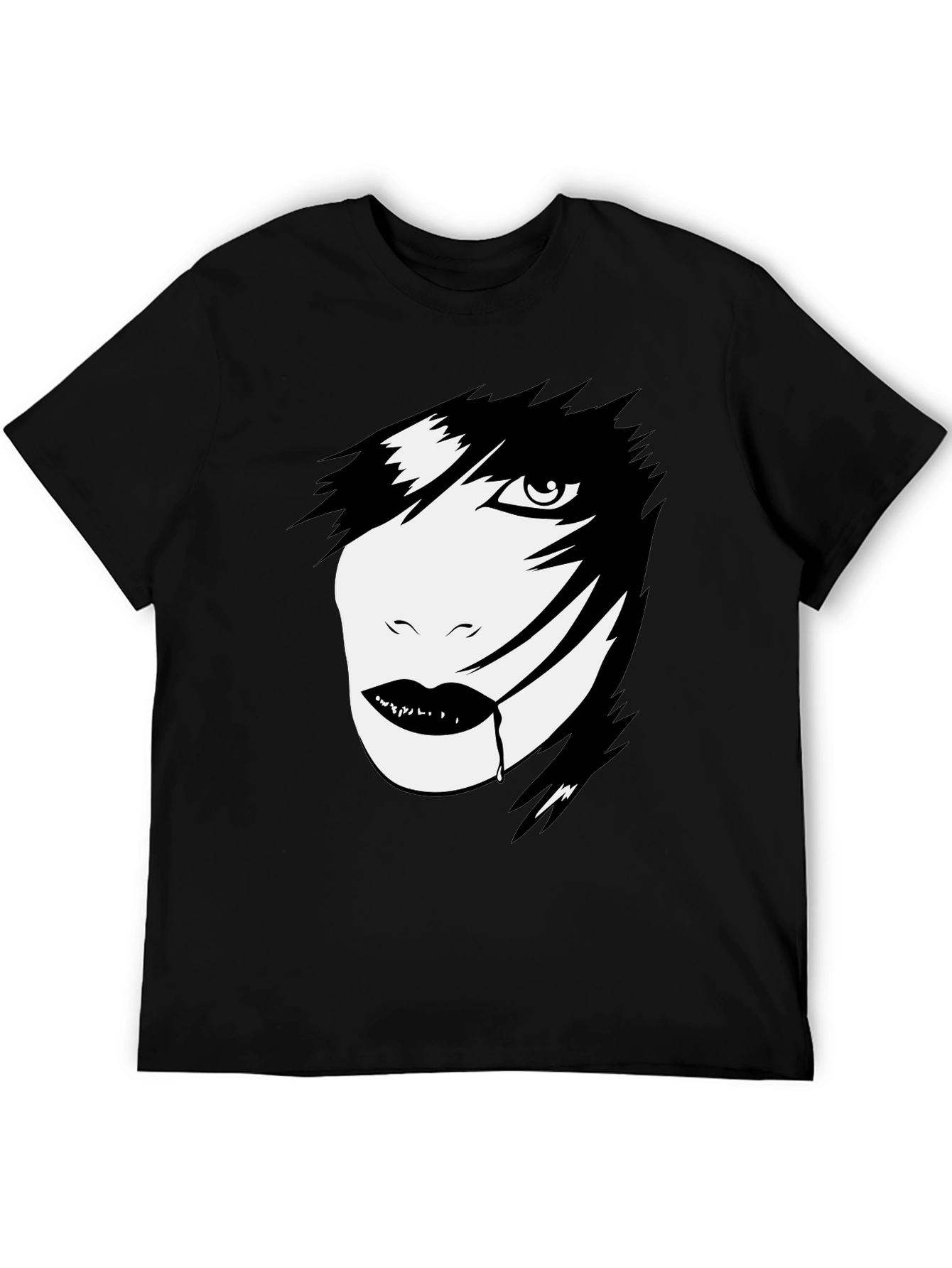 Emo Portrait Graphic Tee - Dark Style