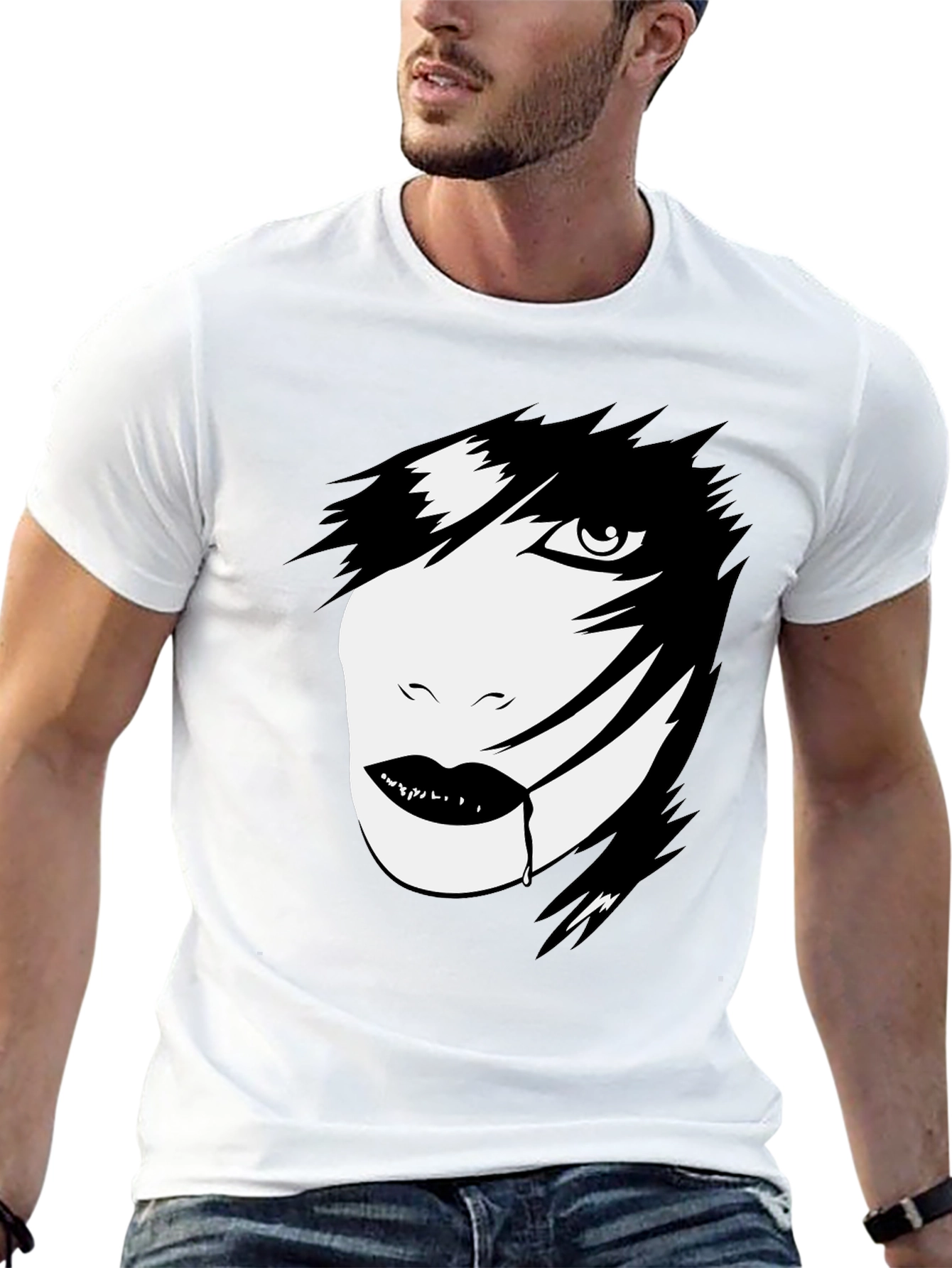 Emo Portrait Graphic Tee - Dark Style