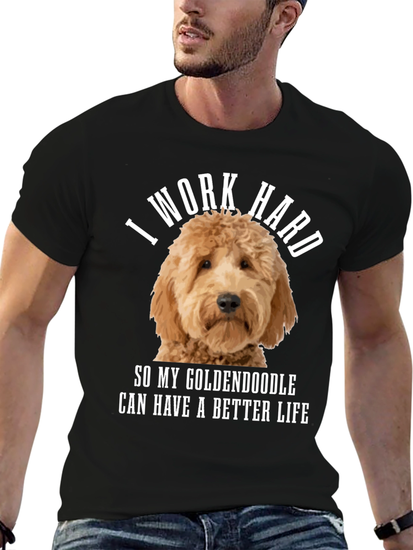 Goldendoodle Lover T-Shirt - I Work Hard!