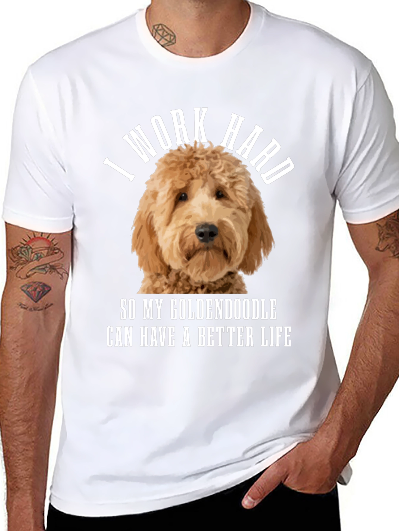 Goldendoodle Lover T-Shirt - I Work Hard!