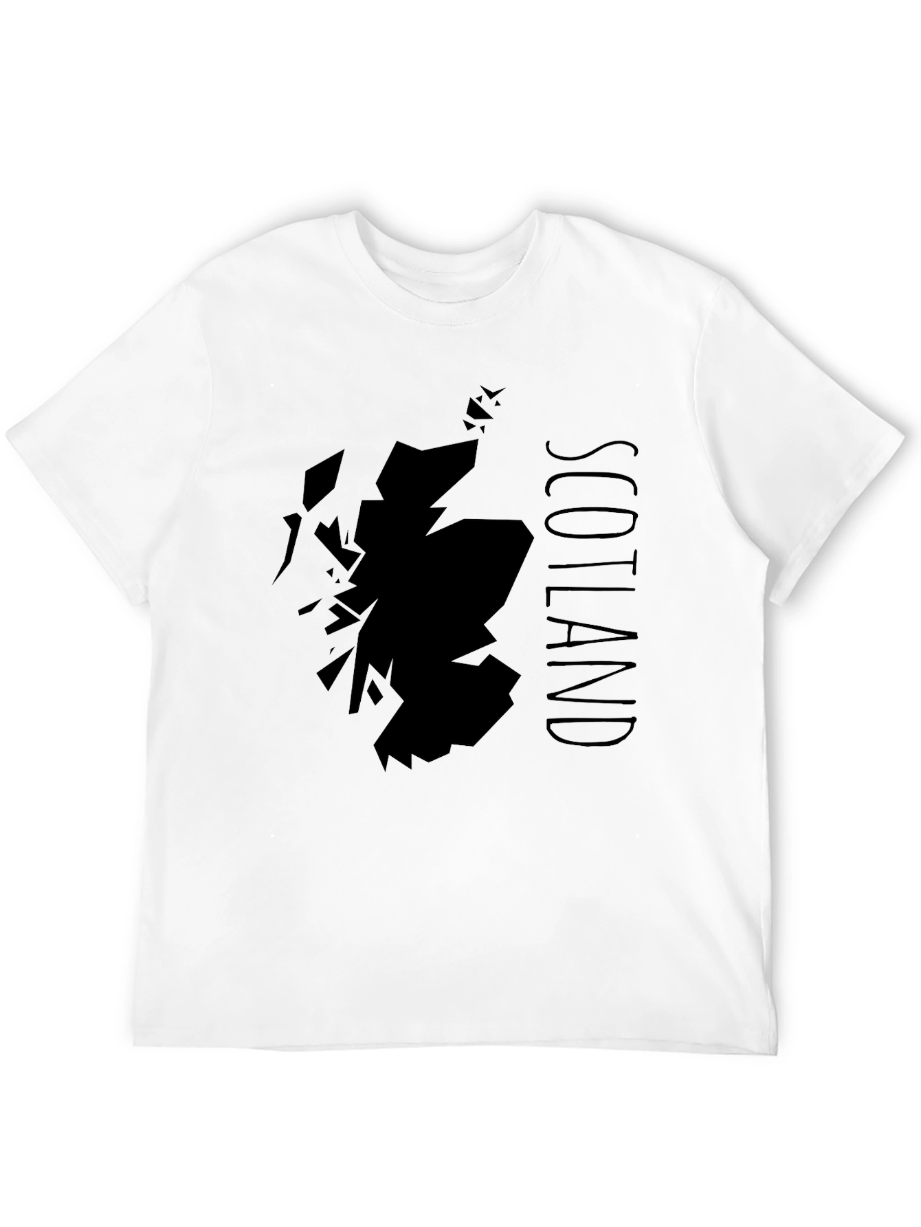 Scotland Map Graphic Print Black T-Shirt