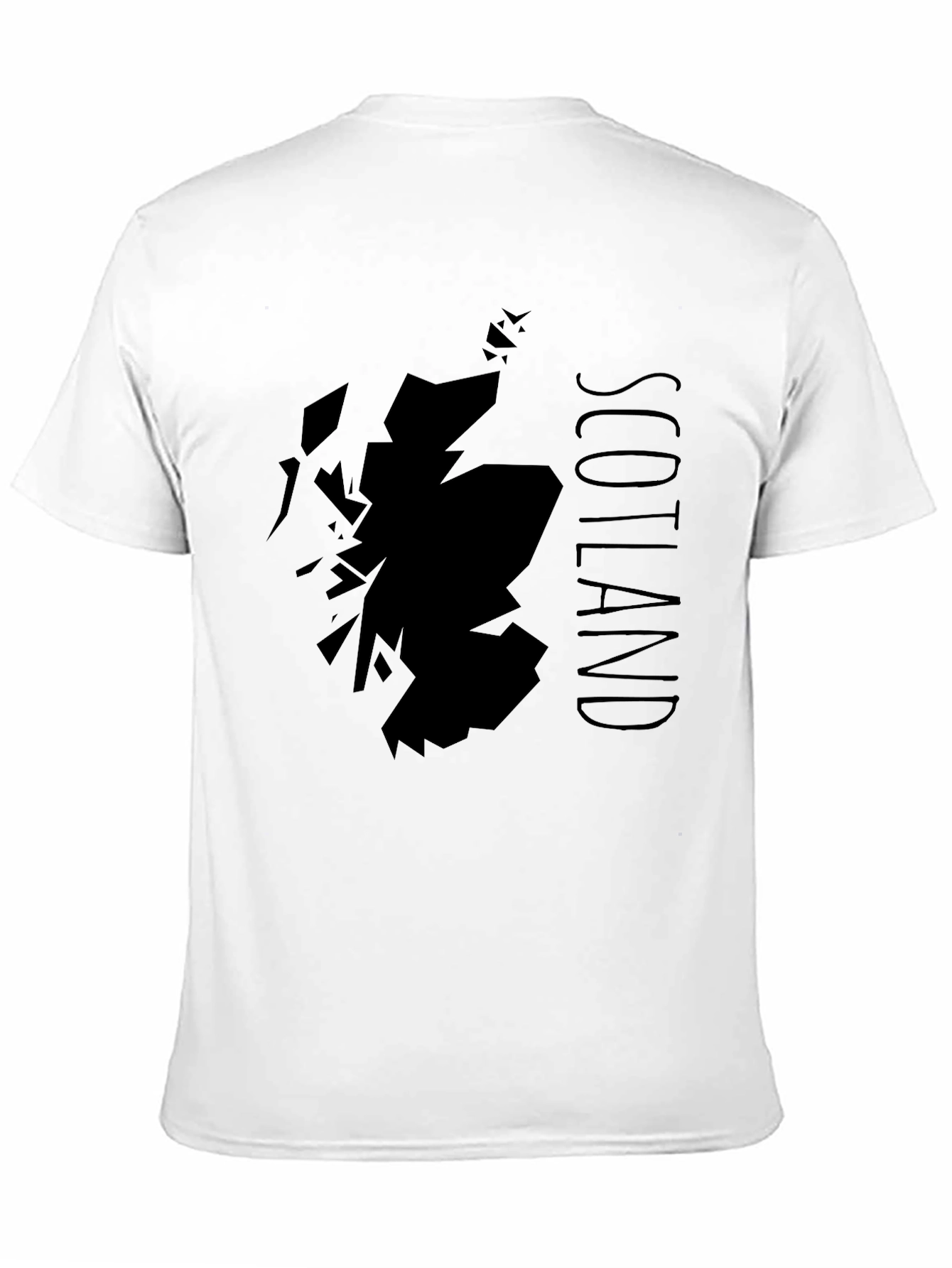 Scotland Map Graphic Print Black T-Shirt