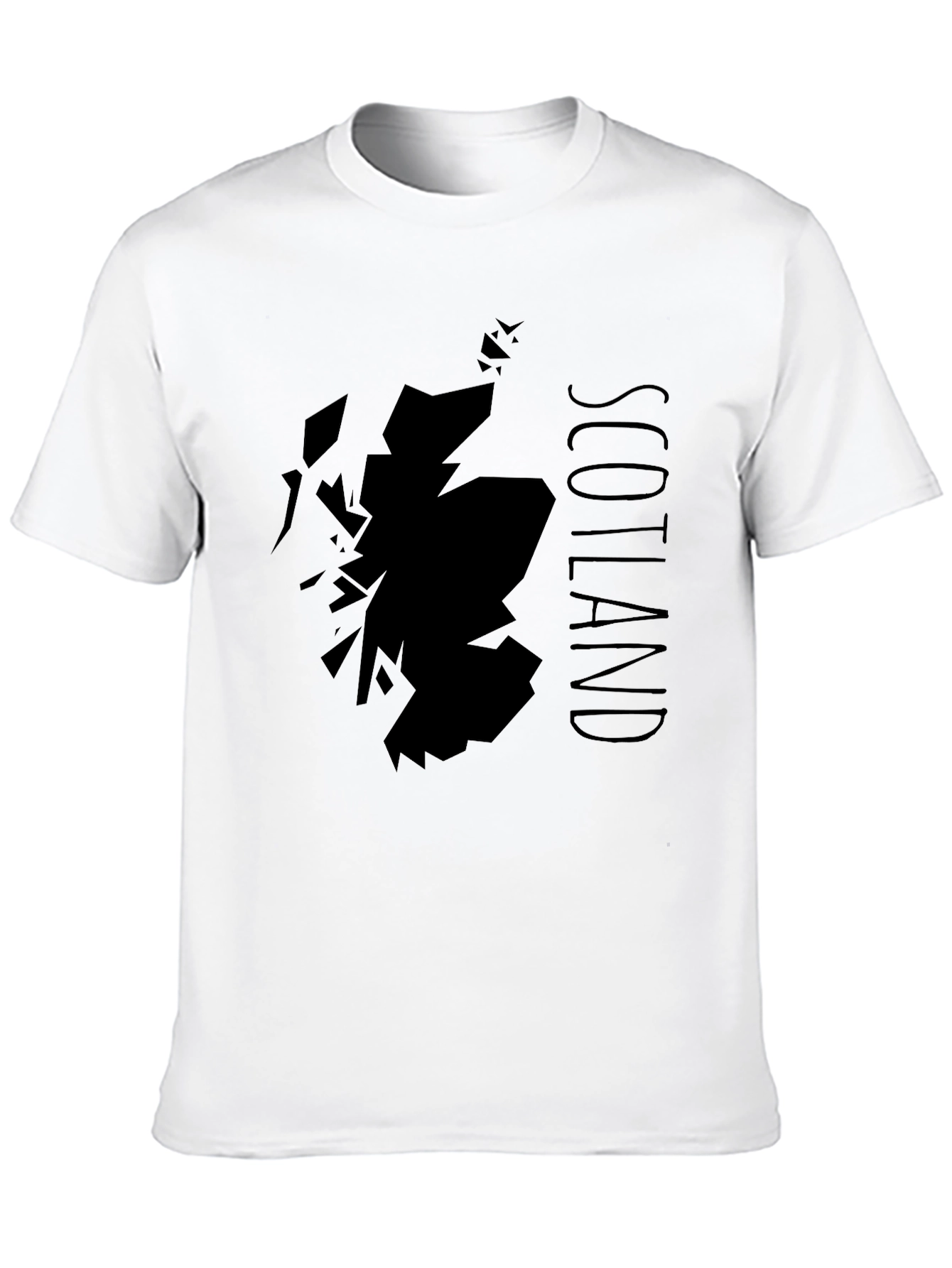 Scotland Map Graphic Print Black T-Shirt