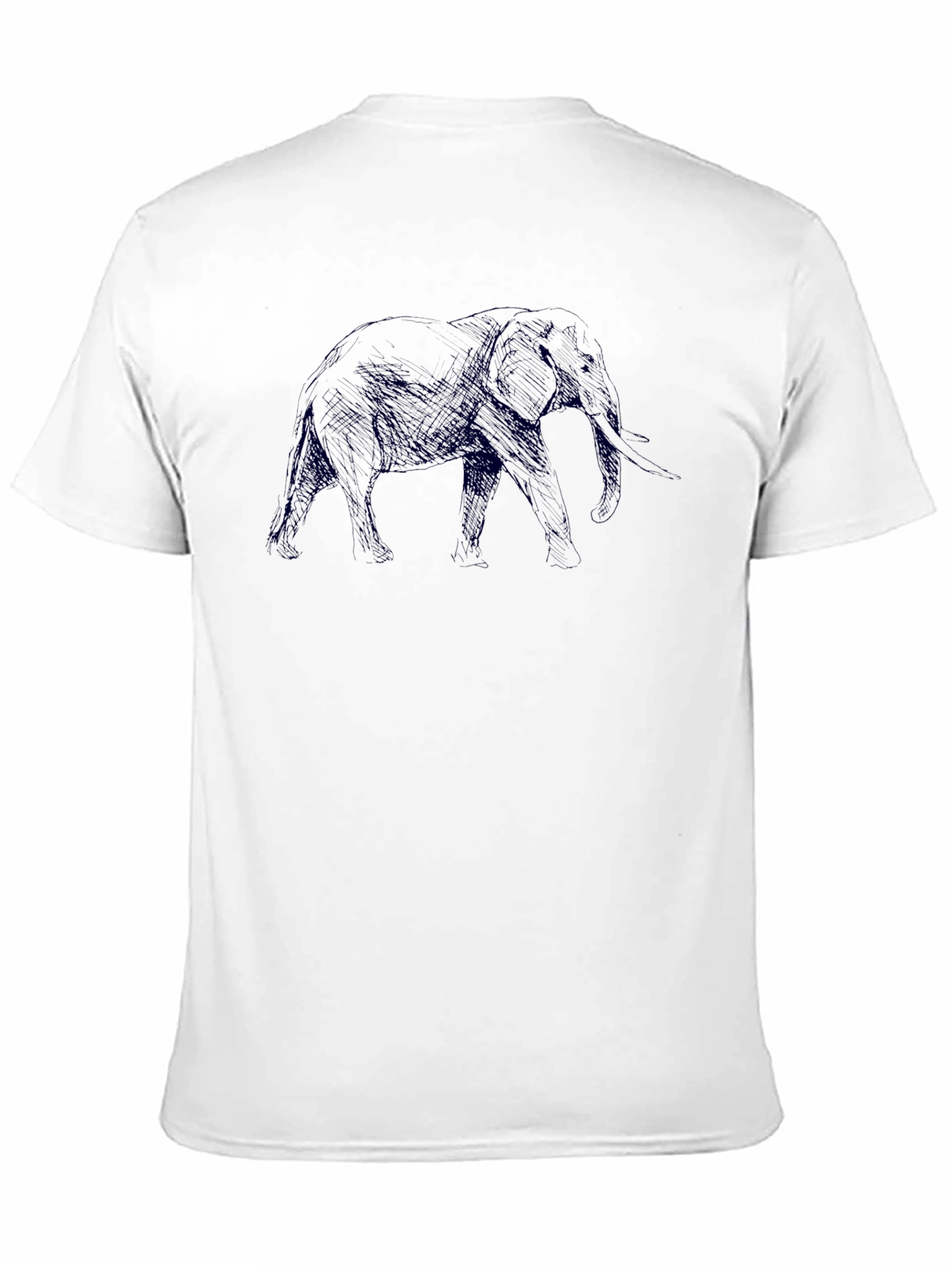 Elephant Sketch Black T-Shirt