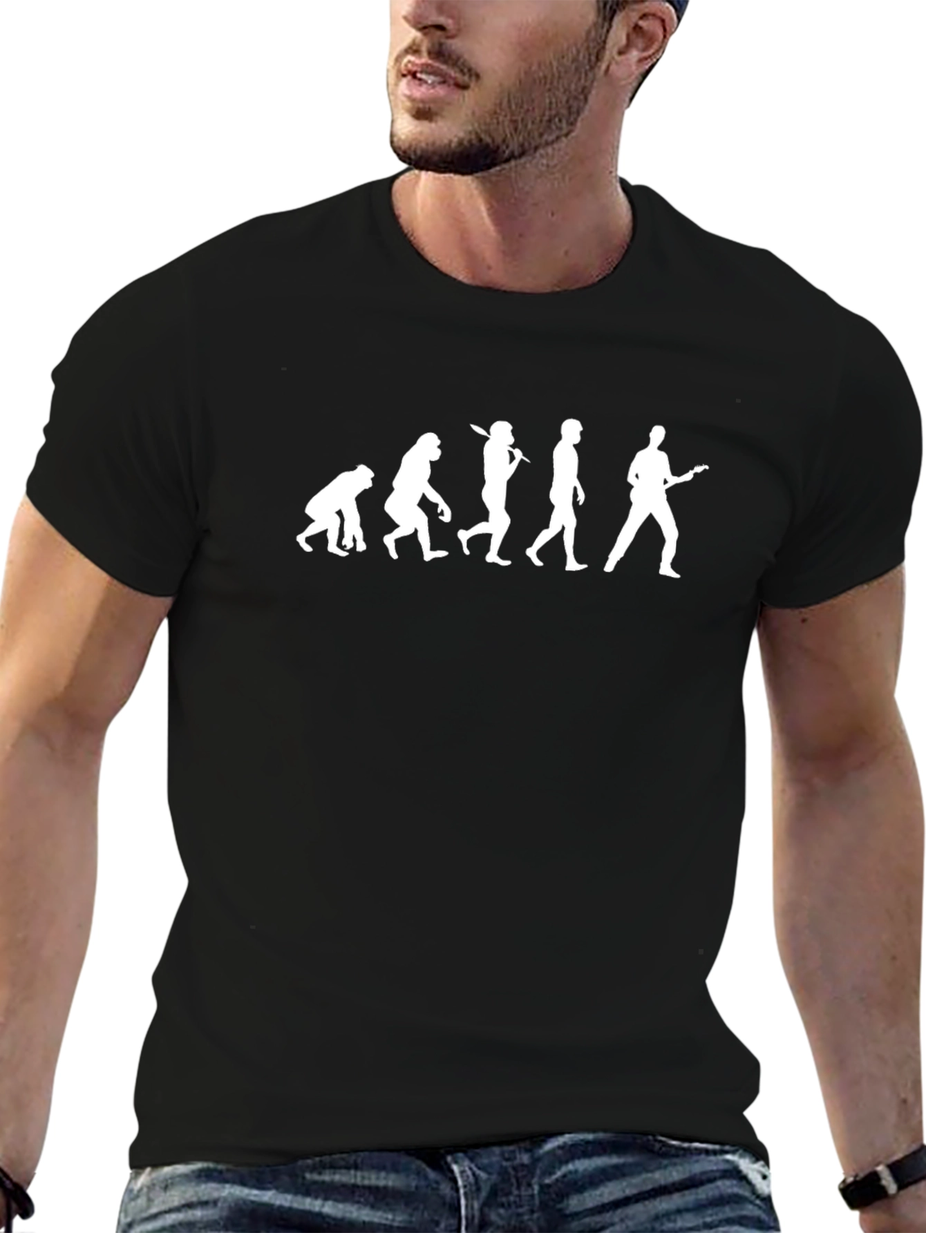 Evolution of a Guitarist Black Cotton T-Shirt