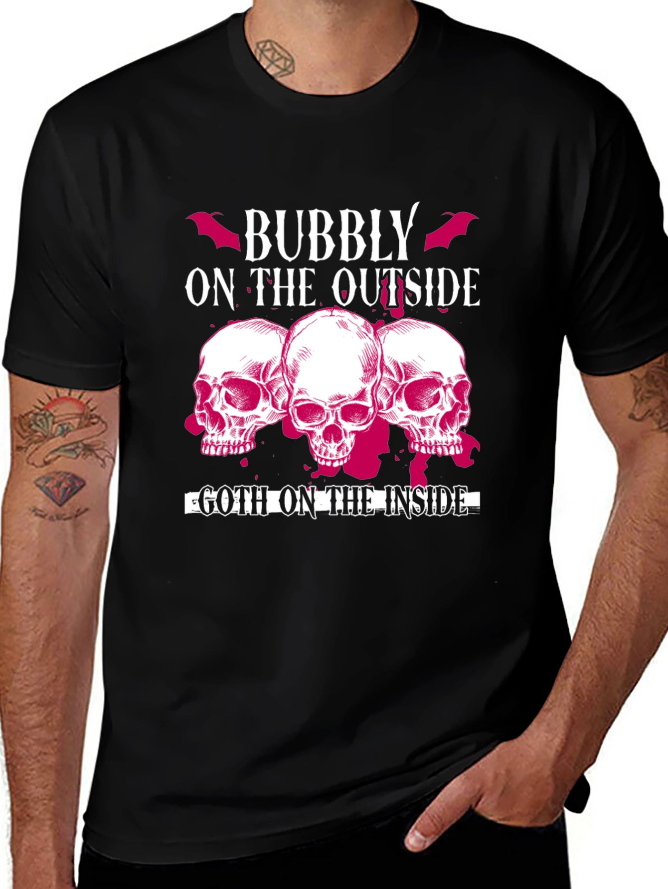 Bubbly on the Outside Goth on the Inside T-Shirt